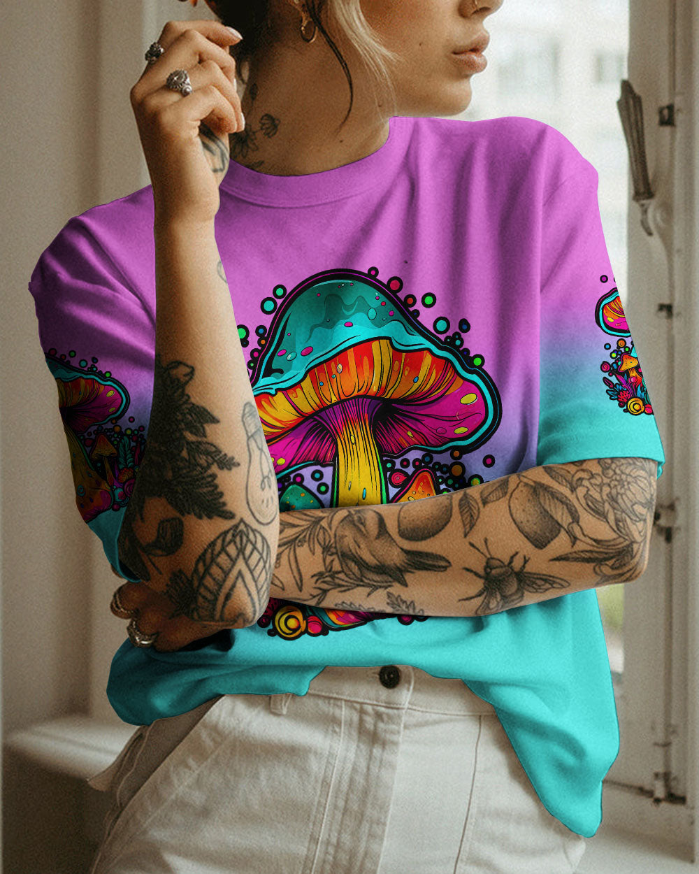 EAT MUSHROOMS SEE THE UNIVERSE ALL OVER PRINT - TLTW0308232