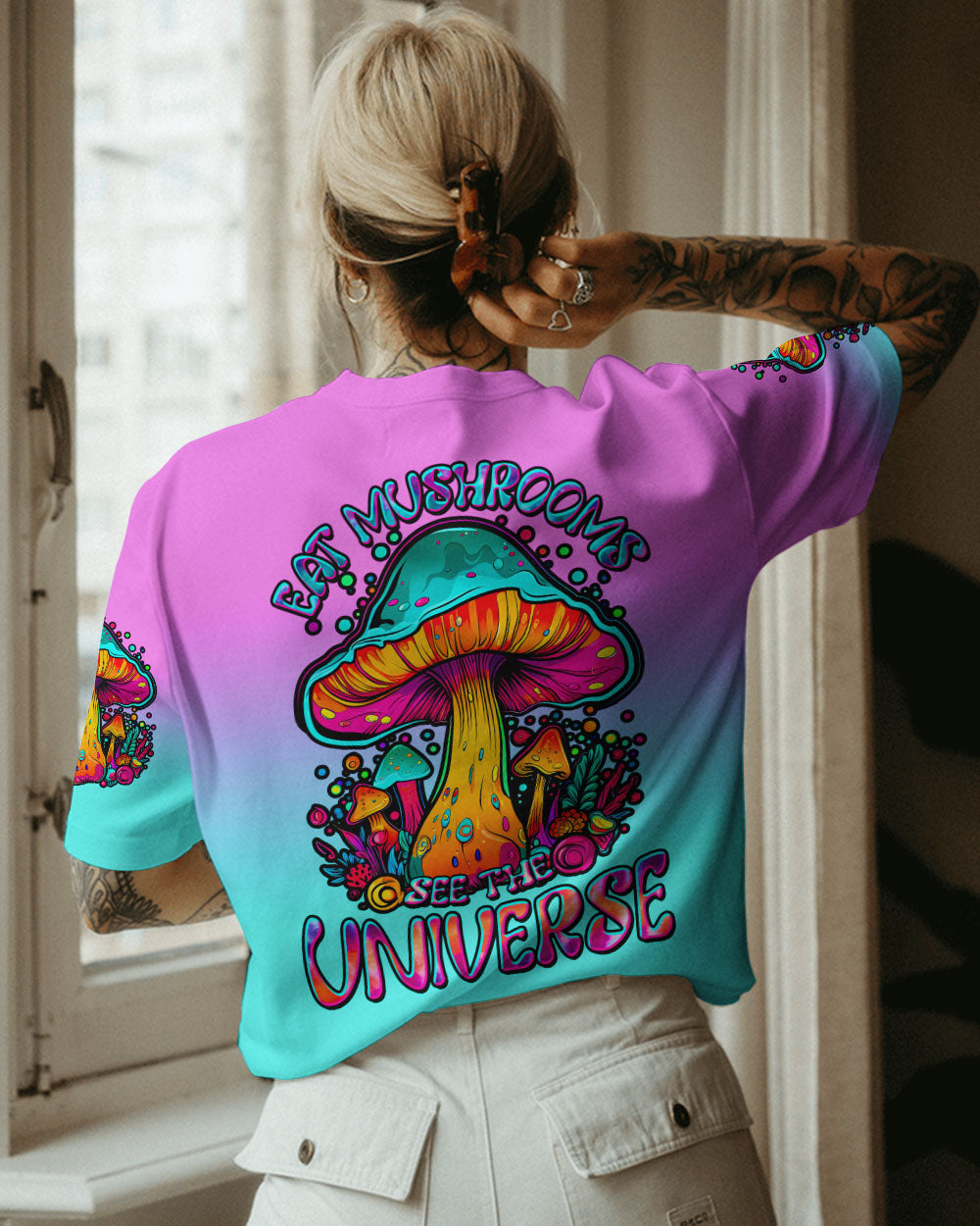 EAT MUSHROOMS SEE THE UNIVERSE ALL OVER PRINT - TLTW0308232