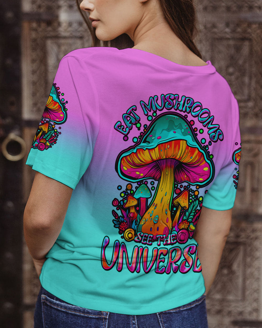 EAT MUSHROOMS SEE THE UNIVERSE ALL OVER PRINT - TLTW0308232