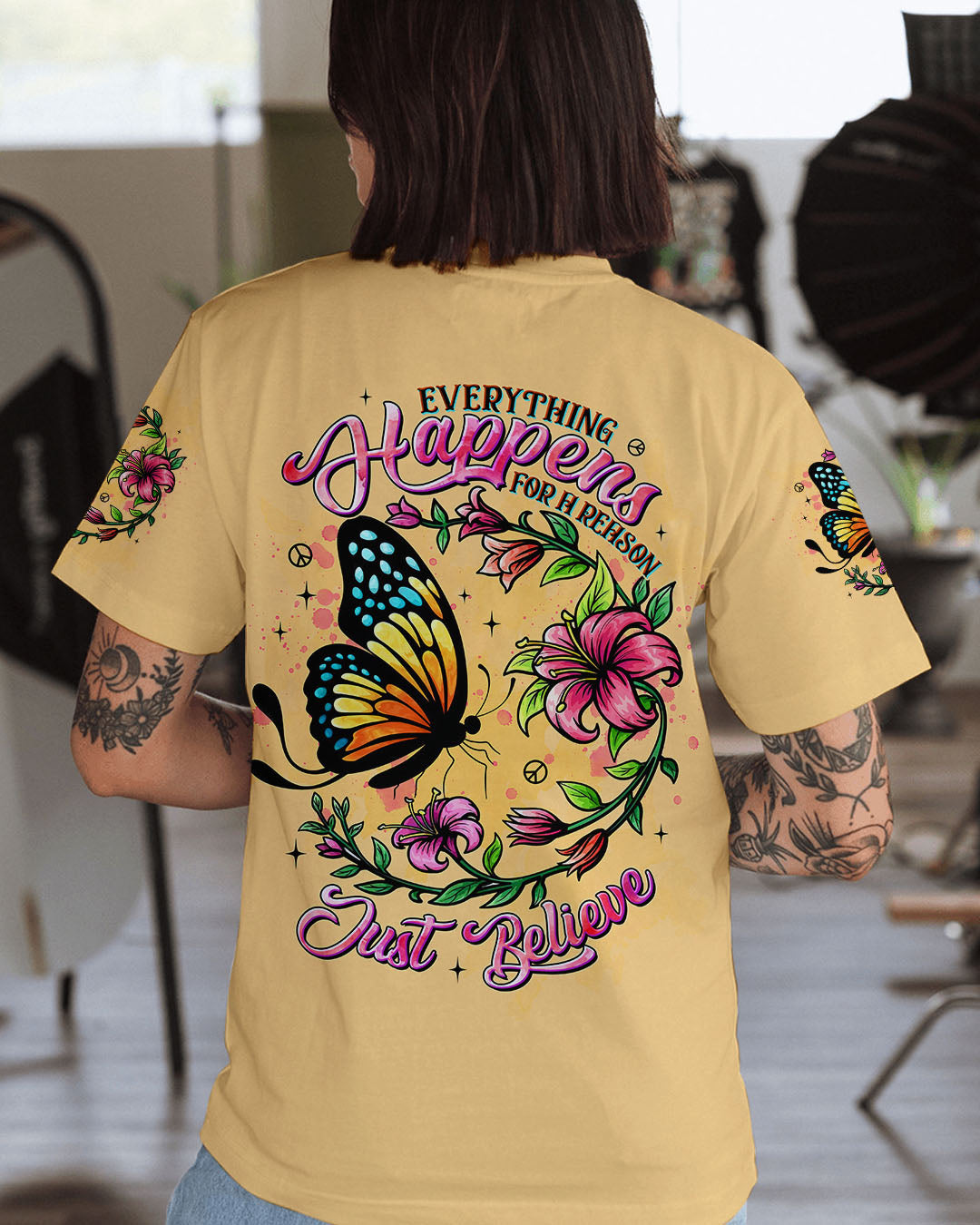 JUST BELIEVE BUTTERFLY ALL OVER PRINT  - TLTW0406254