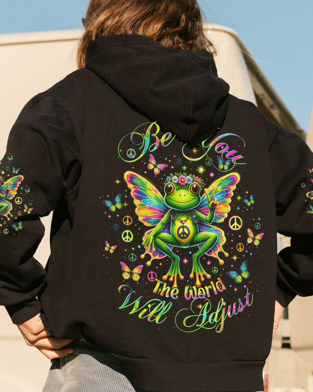 BE YOU THE WORLD WILL ADJUST FROG WINGS ALL OVER PRINT - TLTW0412232