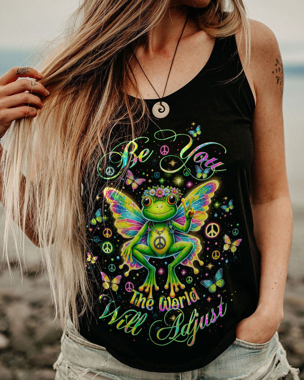 BE YOU THE WORLD WILL ADJUST FROG WINGS ALL OVER PRINT - TLTW0412232
