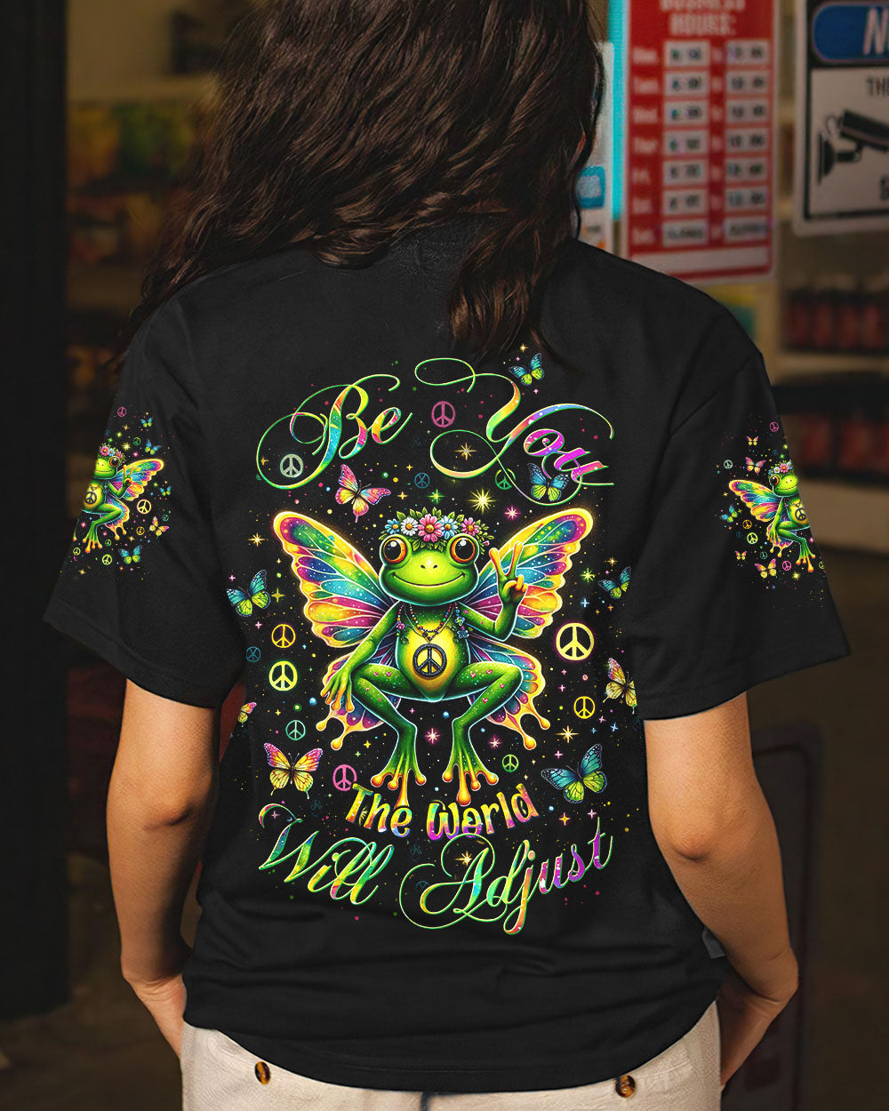 BE YOU THE WORLD WILL ADJUST FROG WINGS ALL OVER PRINT - TLTW0412232