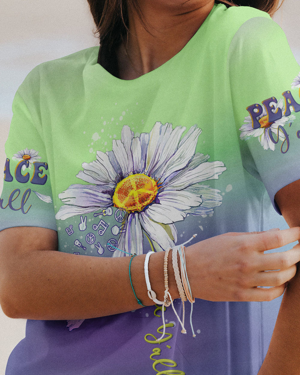 PEACE Y'ALL DAISY ALL OVER PRINT - TLTW0607233