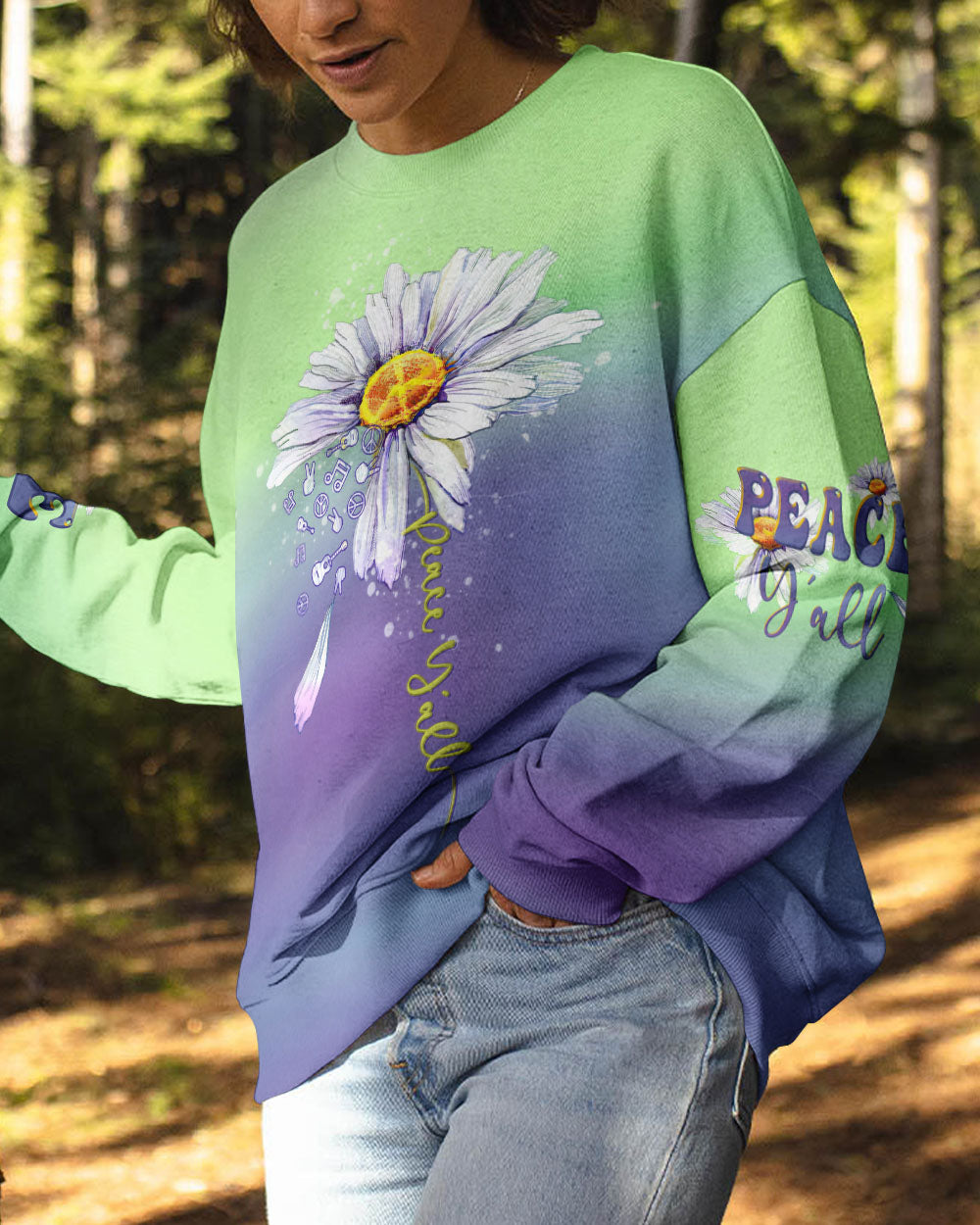 PEACE Y'ALL DAISY ALL OVER PRINT - TLTW0607233