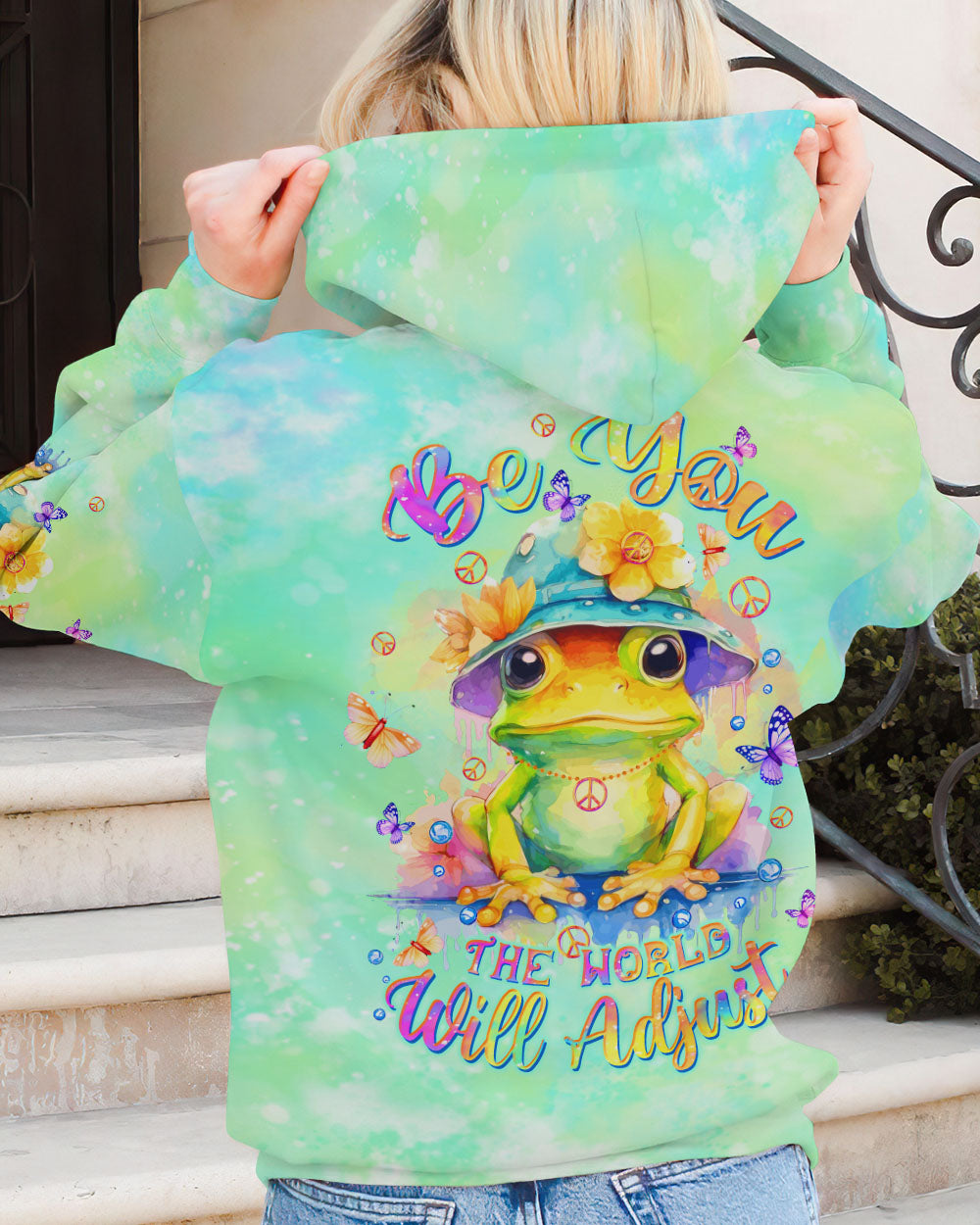 BE YOU THE WORLD WILL ADJUST FROG ALL OVER PRINT - TLTW0612236