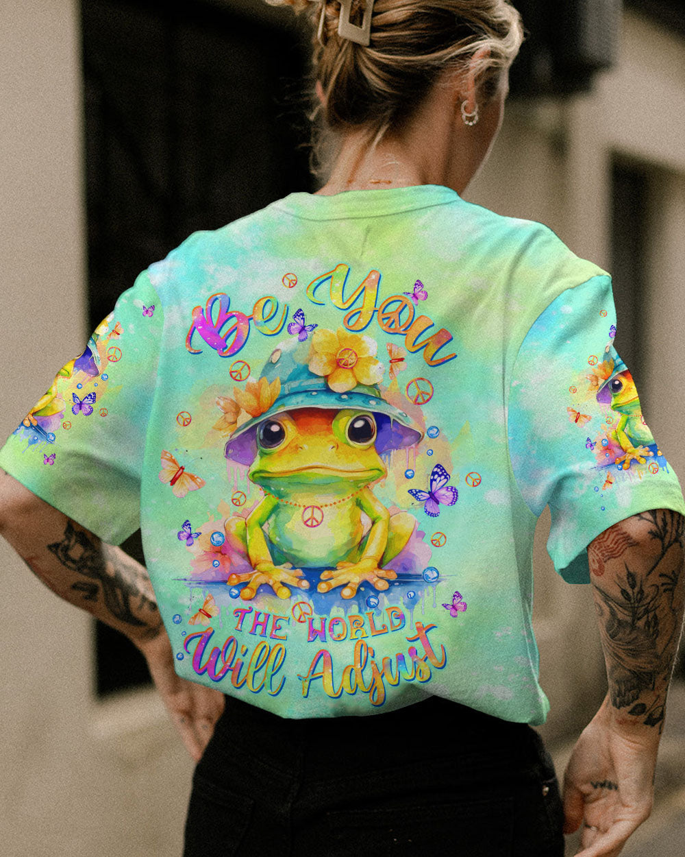 BE YOU THE WORLD WILL ADJUST FROG ALL OVER PRINT - TLTW0612236