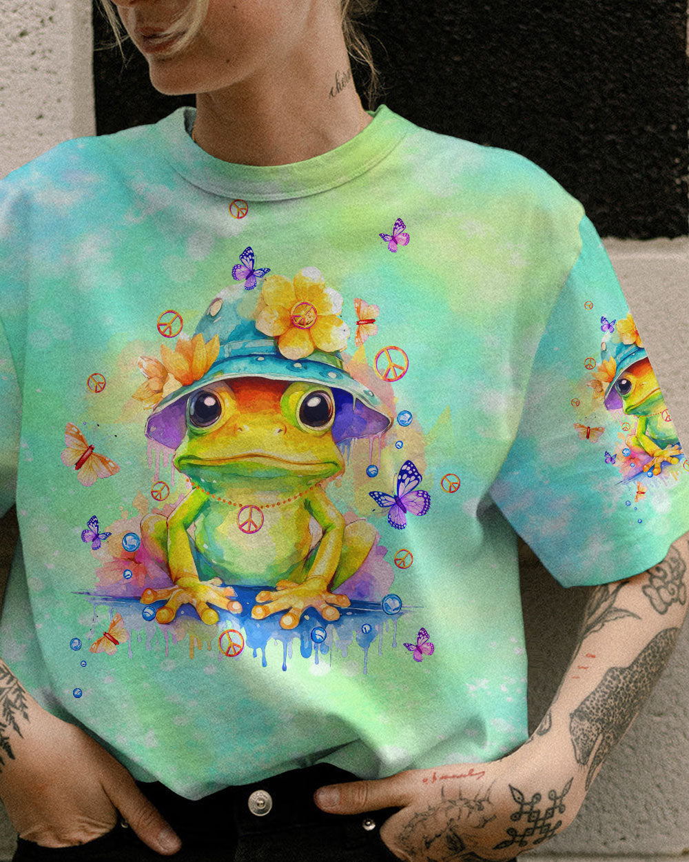 BE YOU THE WORLD WILL ADJUST FROG ALL OVER PRINT - TLTW0612236