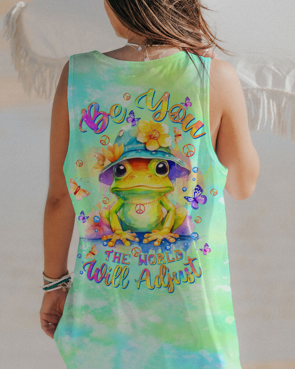 BE YOU THE WORLD WILL ADJUST FROG ALL OVER PRINT - TLTW0612236