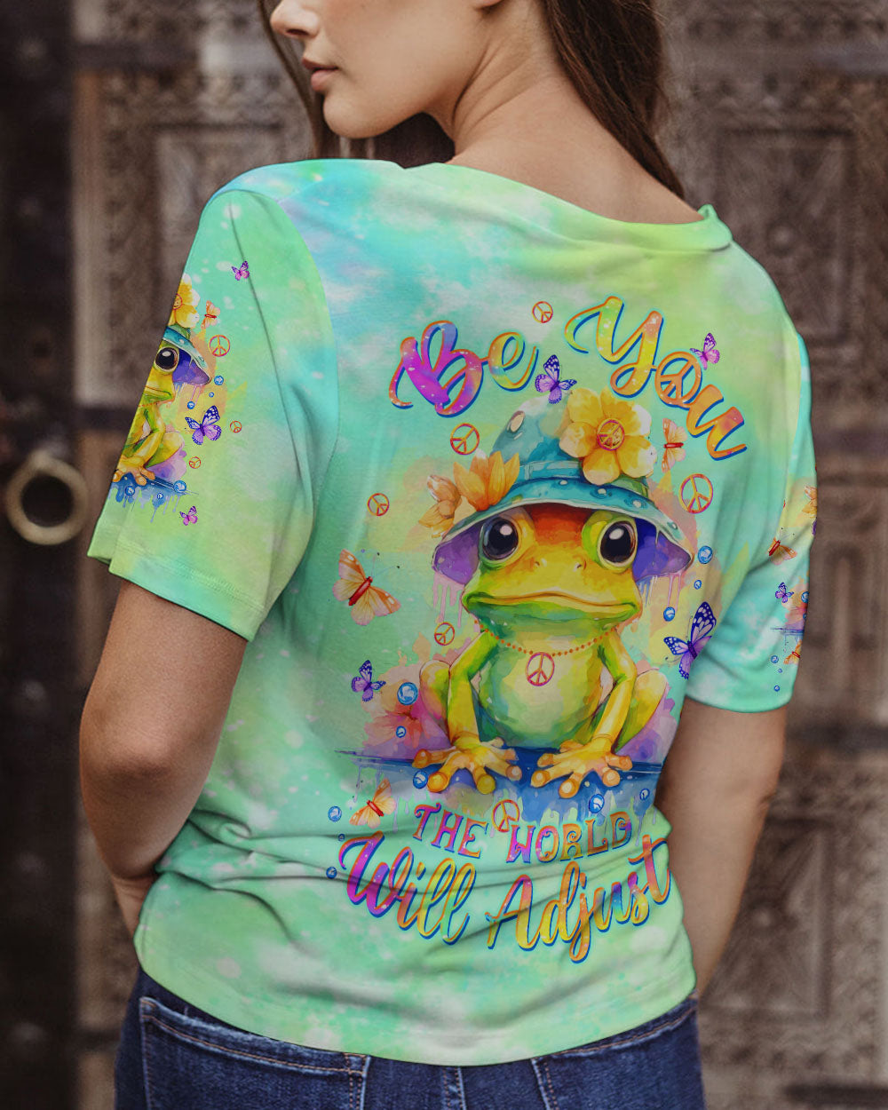 BE YOU THE WORLD WILL ADJUST FROG ALL OVER PRINT - TLTW0612236
