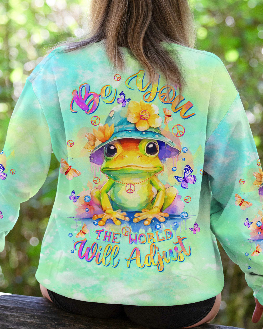 BE YOU THE WORLD WILL ADJUST FROG ALL OVER PRINT - TLTW0612236