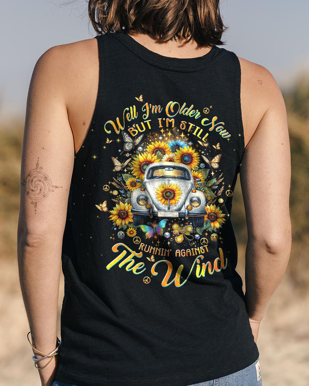 RUNNING AGAINST THE WIND SUNFLOWER CAR ALL OVER PRINT - TLTW0703245