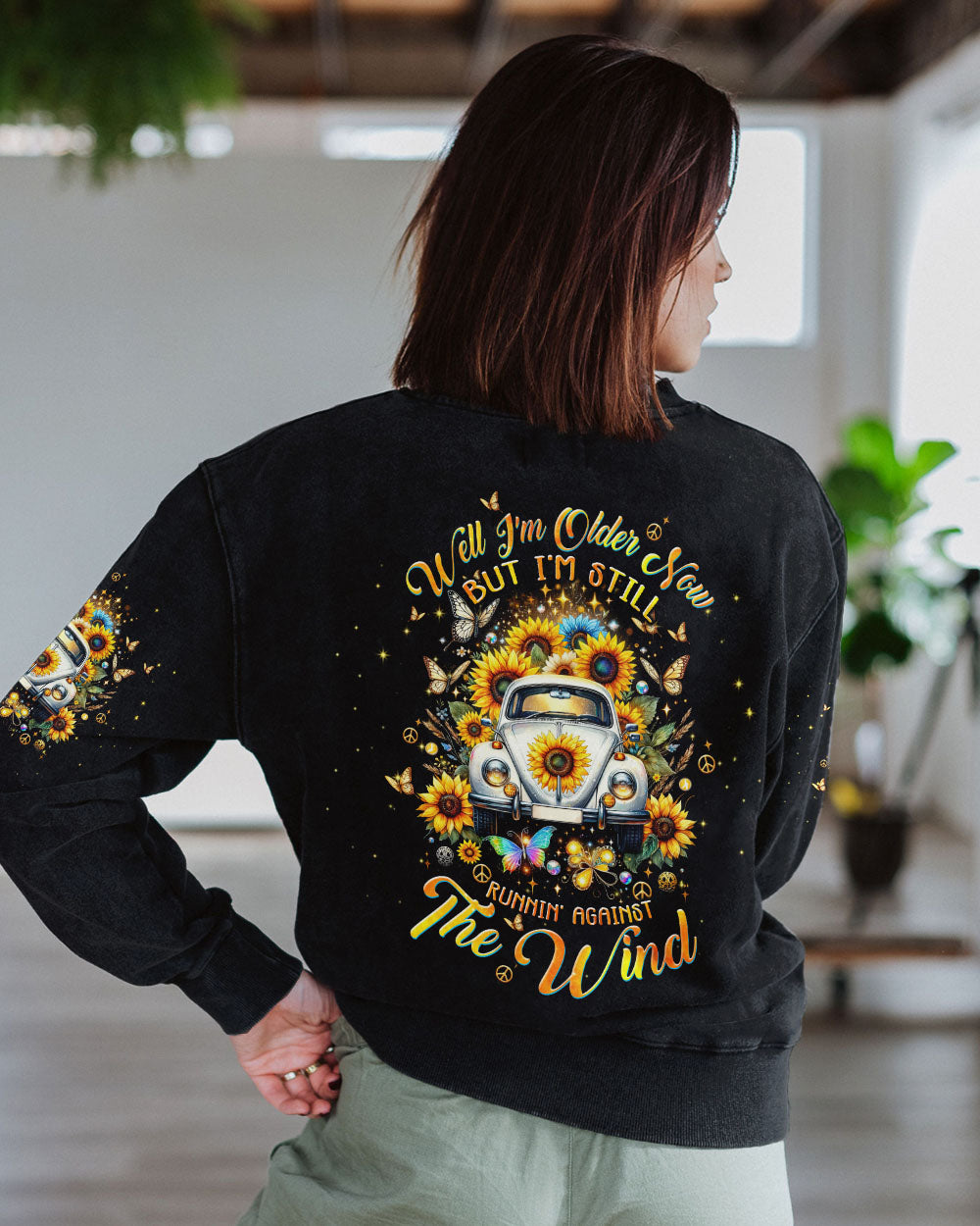 RUNNING AGAINST THE WIND SUNFLOWER CAR ALL OVER PRINT - TLTW0703245