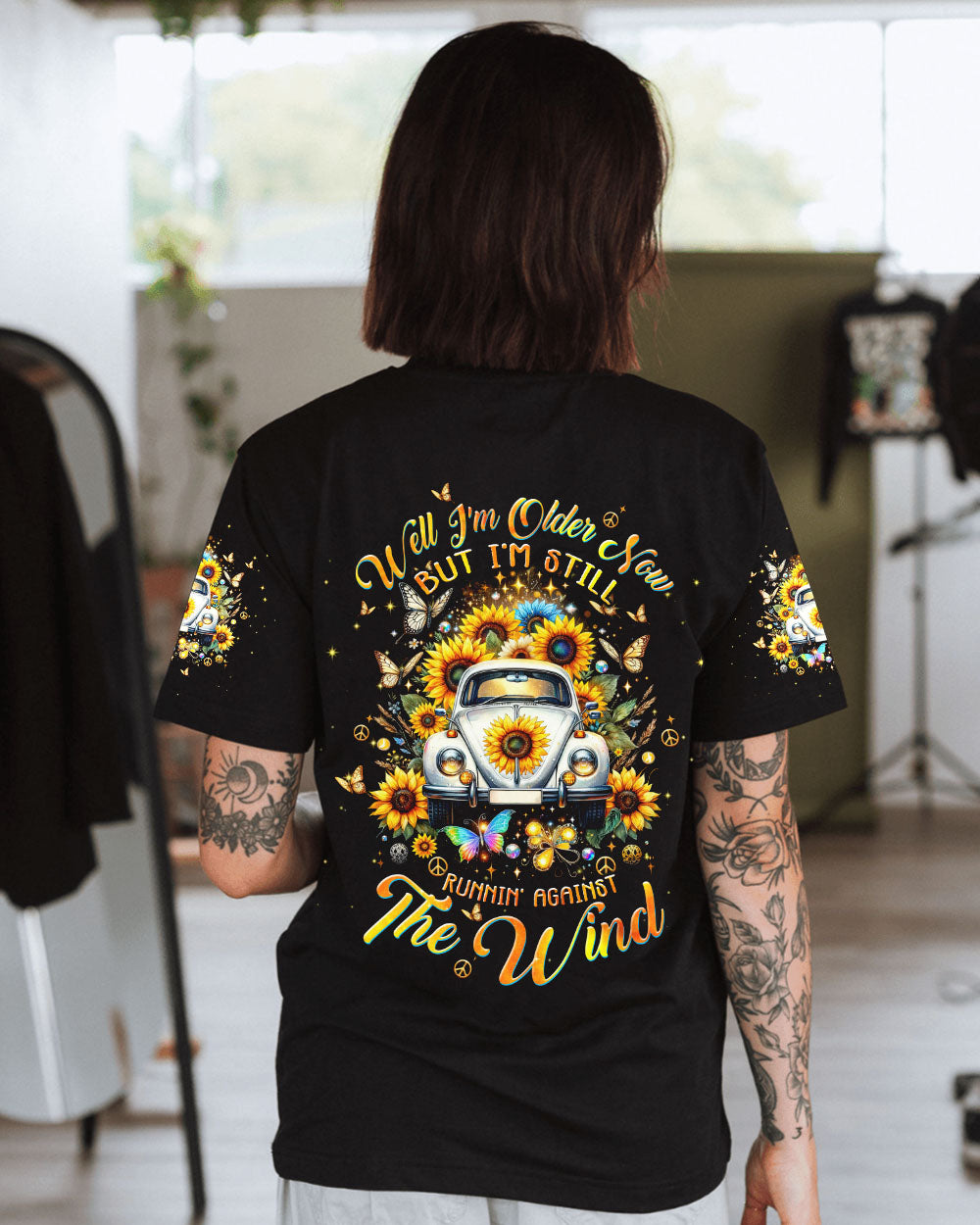 RUNNING AGAINST THE WIND SUNFLOWER CAR ALL OVER PRINT - TLTW0703245
