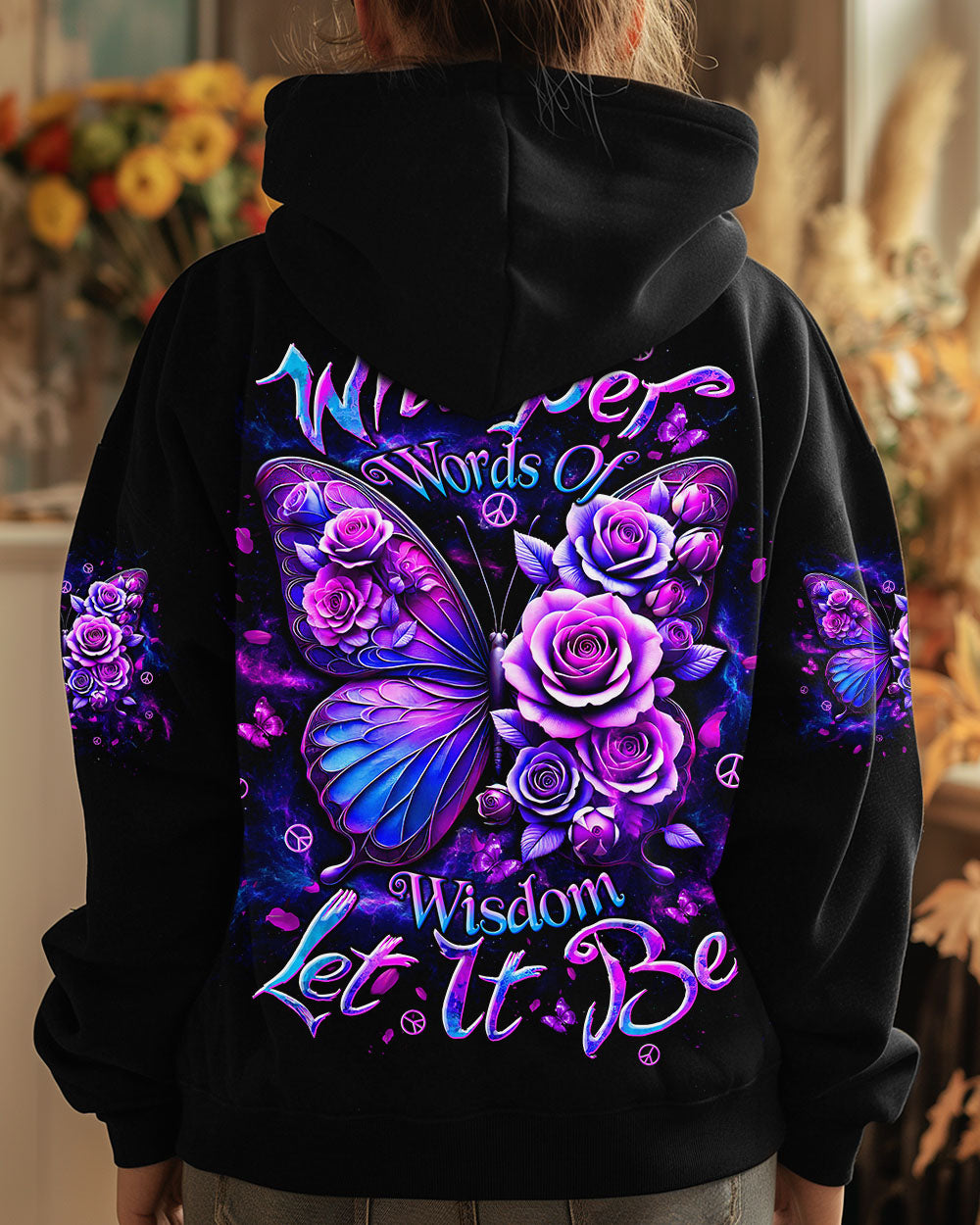WHISPER WORDS OF WISDOM LET IT BE FLOWER BUTTERFLY ALL OVER PRINT  - TLTW0711244