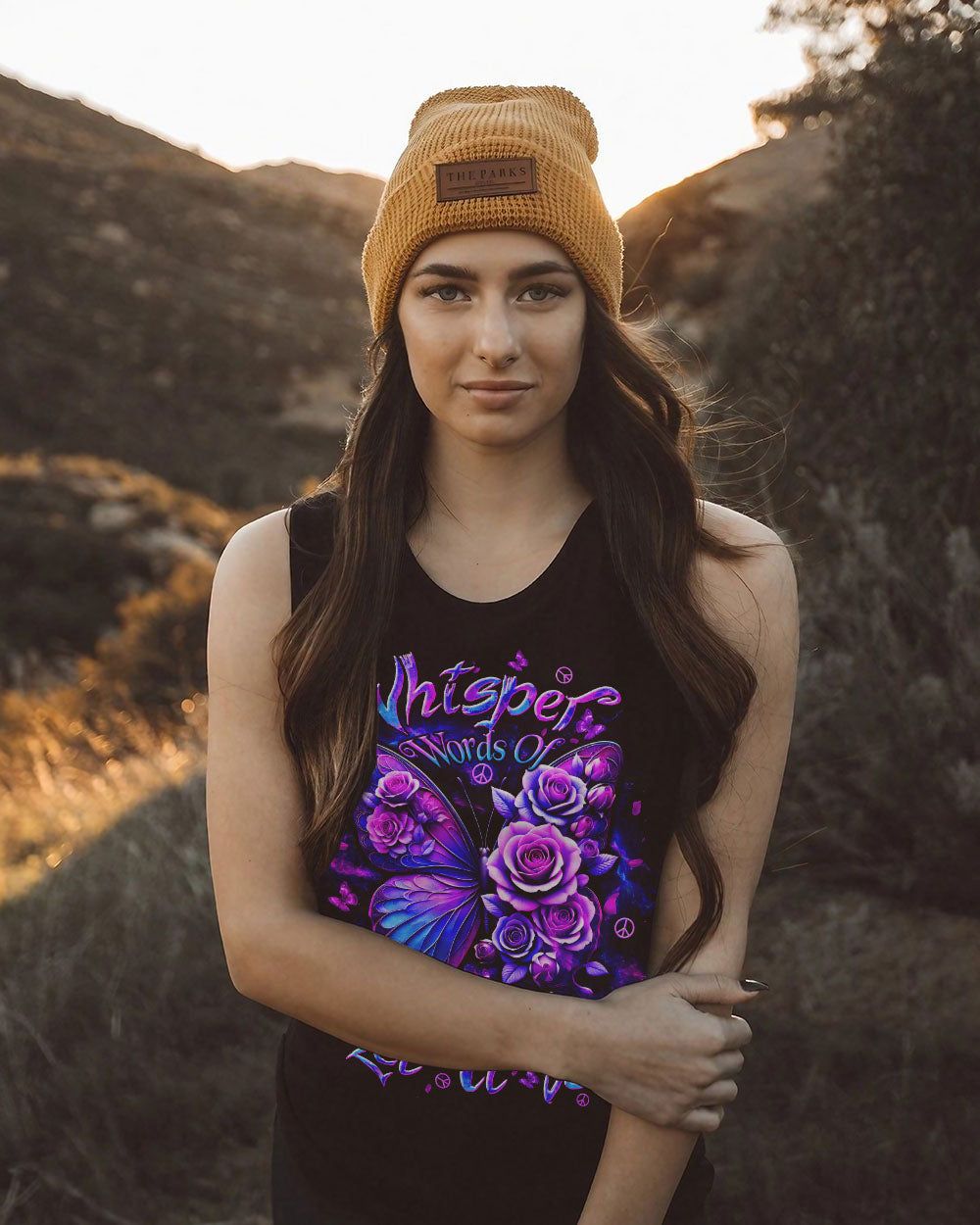 WHISPER WORDS OF WISDOM LET IT BE FLOWER BUTTERFLY ALL OVER PRINT  - TLTW0711244