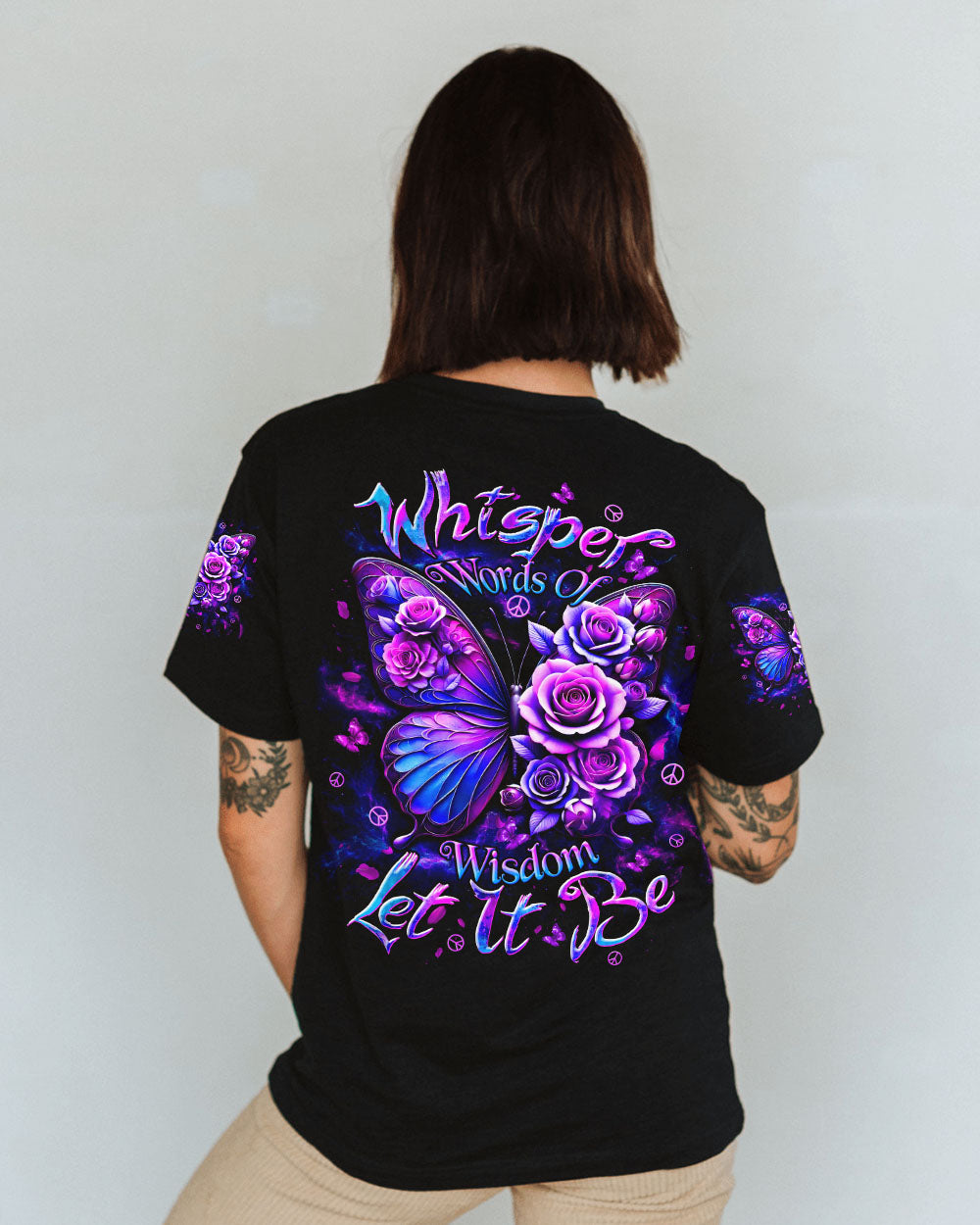 WHISPER WORDS OF WISDOM LET IT BE FLOWER BUTTERFLY ALL OVER PRINT  - TLTW0711244