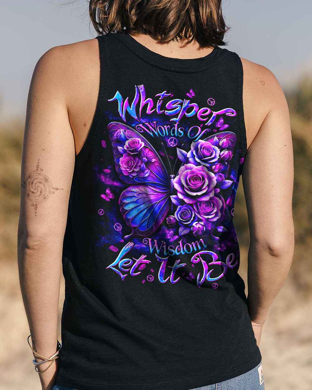 WHISPER WORDS OF WISDOM LET IT BE FLOWER BUTTERFLY ALL OVER PRINT  - TLTW0711244
