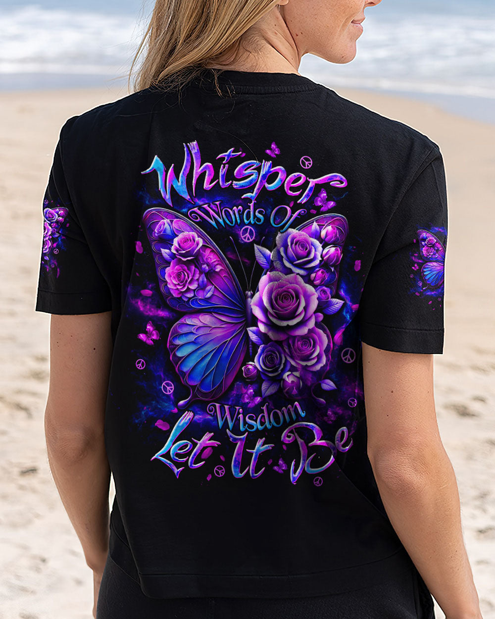 WHISPER WORDS OF WISDOM LET IT BE FLOWER BUTTERFLY ALL OVER PRINT  - TLTW0711244