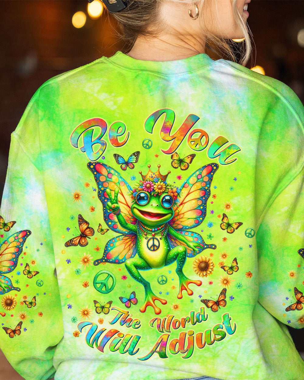 BE YOU THE WORLD WILL ADJUST FROG WINGS ALL OVER PRINT - TLTW0712233