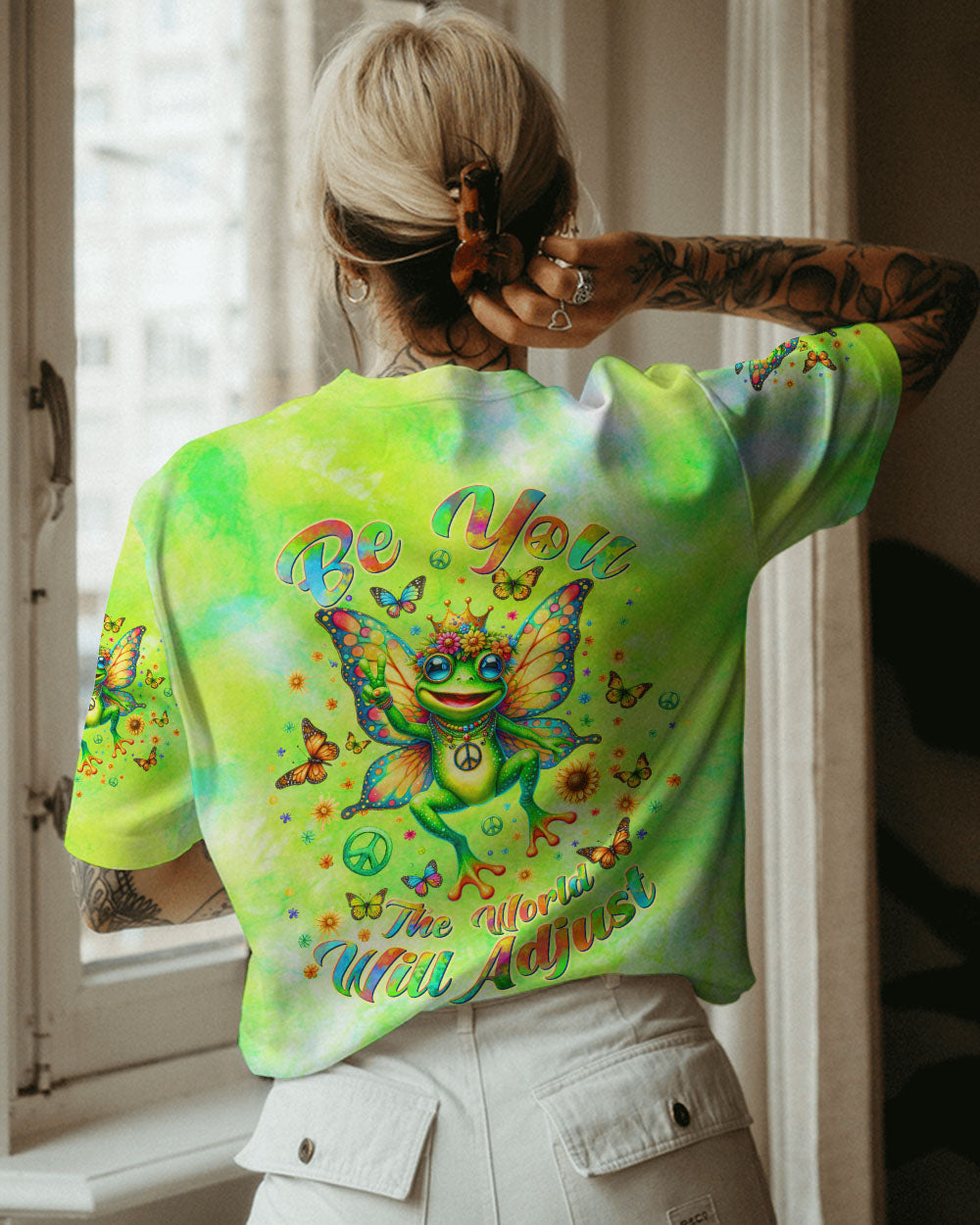 BE YOU THE WORLD WILL ADJUST FROG WINGS ALL OVER PRINT - TLTW0712233