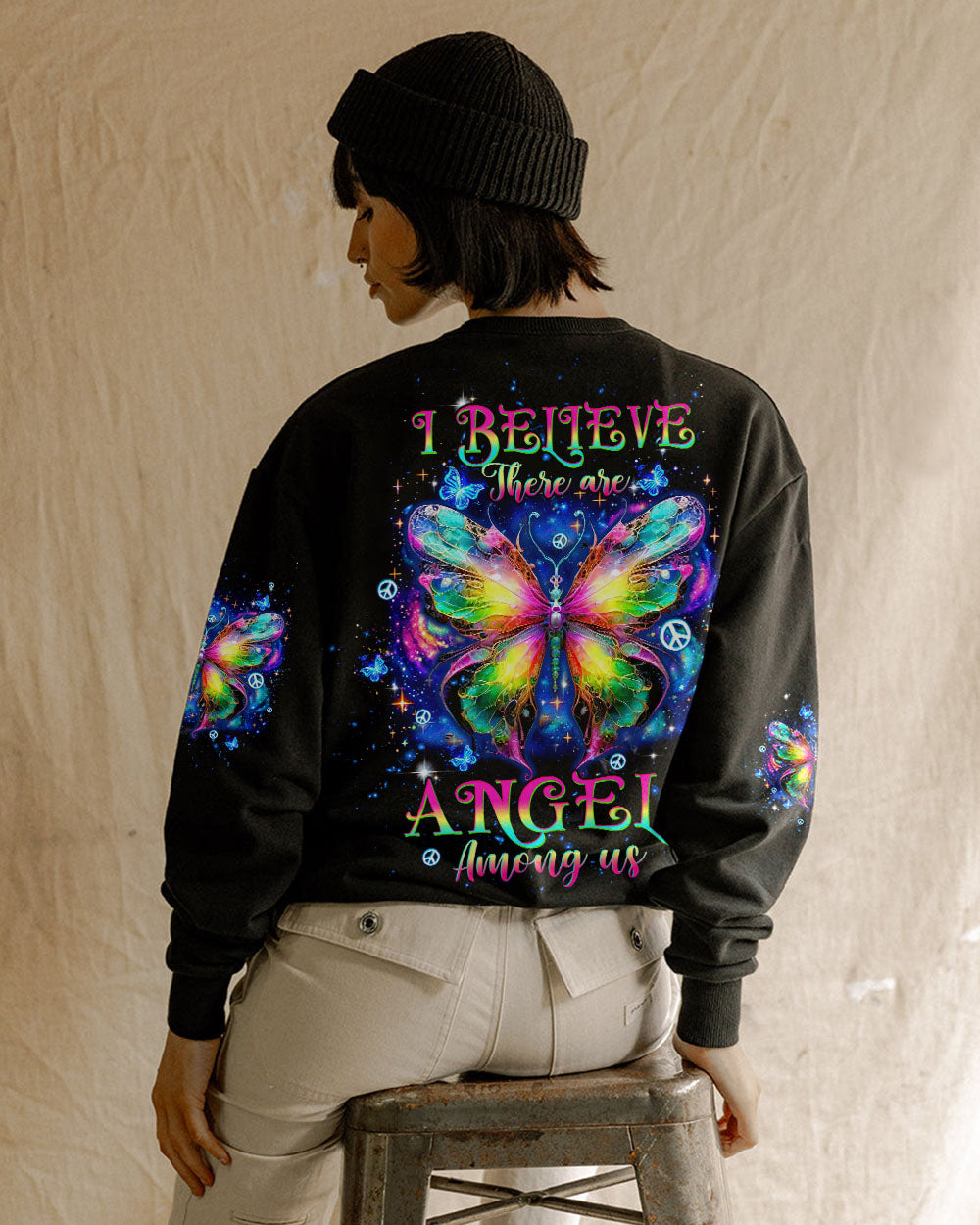 I BELIEVE THERE ARE ANGELS AMONG US BUTTERFLY ALL OVER PRINT - TLTW0712243
