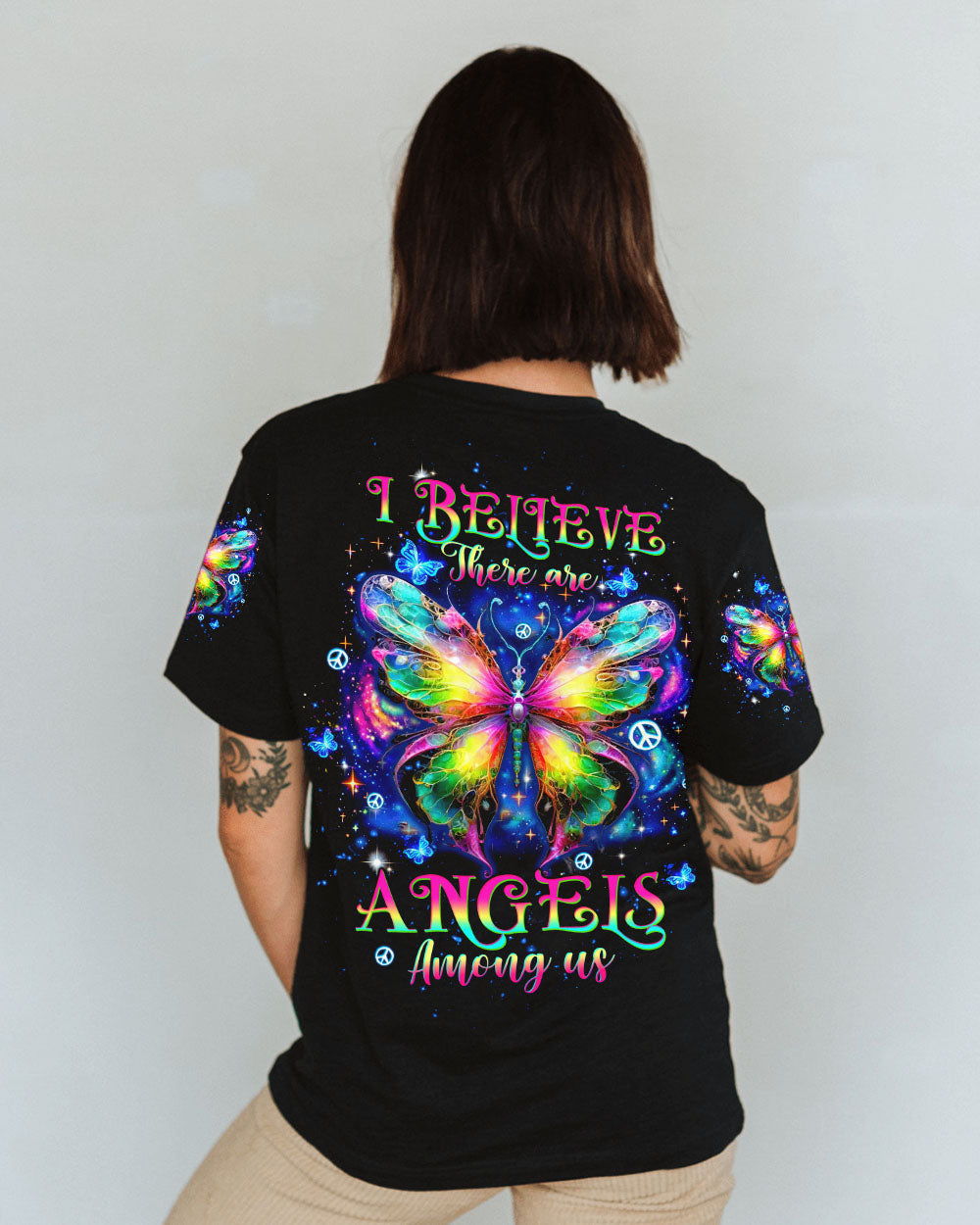 I BELIEVE THERE ARE ANGELS AMONG US BUTTERFLY ALL OVER PRINT - TLTW0712243