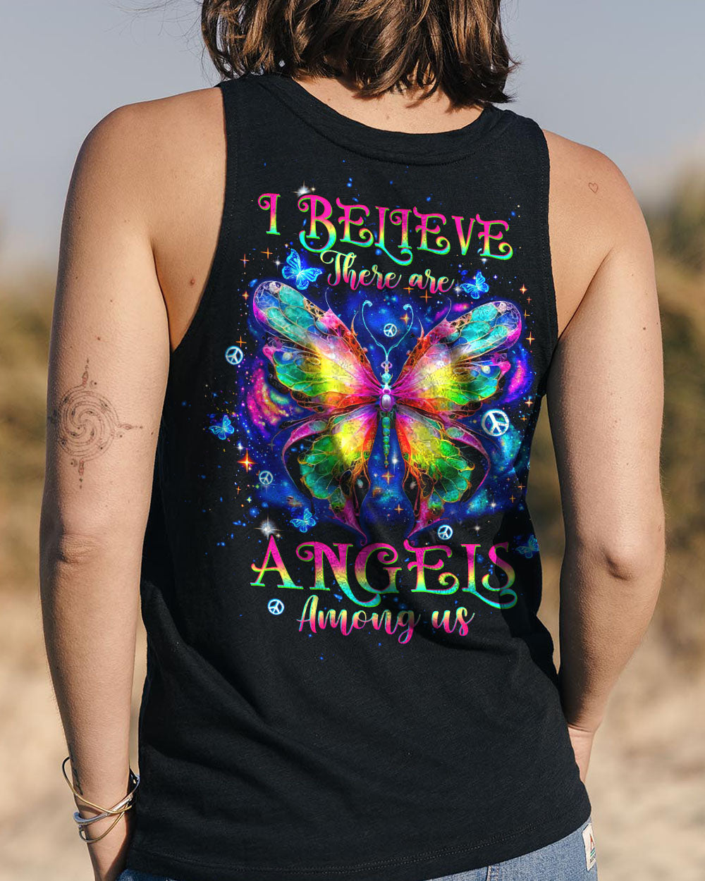 I BELIEVE THERE ARE ANGELS AMONG US BUTTERFLY ALL OVER PRINT - TLTW0712243