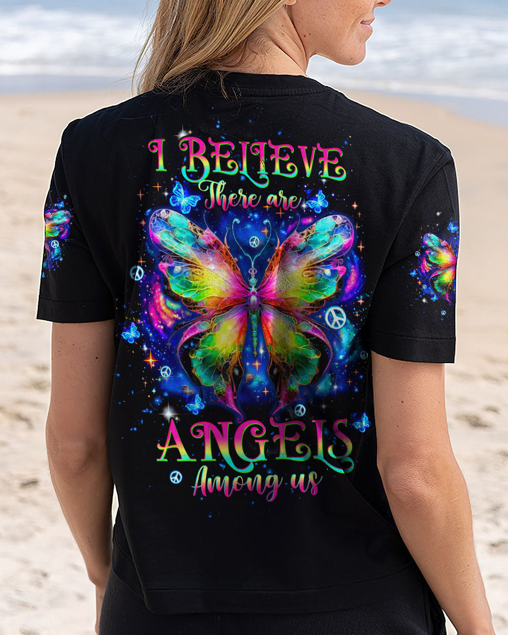 I BELIEVE THERE ARE ANGELS AMONG US BUTTERFLY ALL OVER PRINT - TLTW0712243