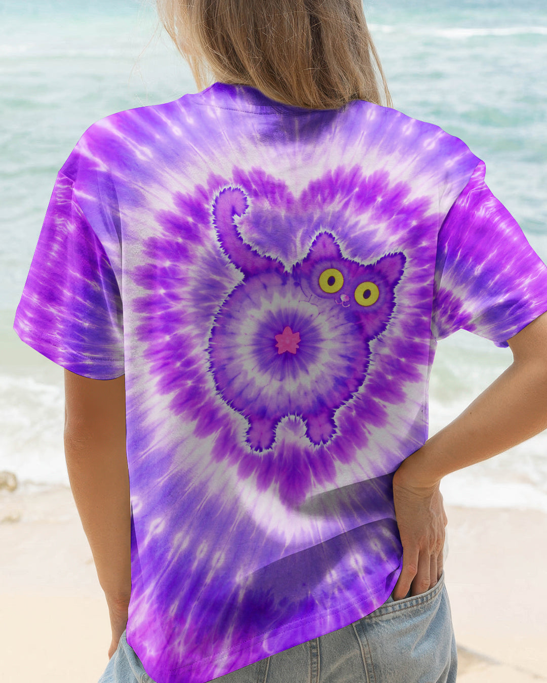FUNNY CAT PURPLE SWIRL  ALL OVER PRINT - TLTW0801261