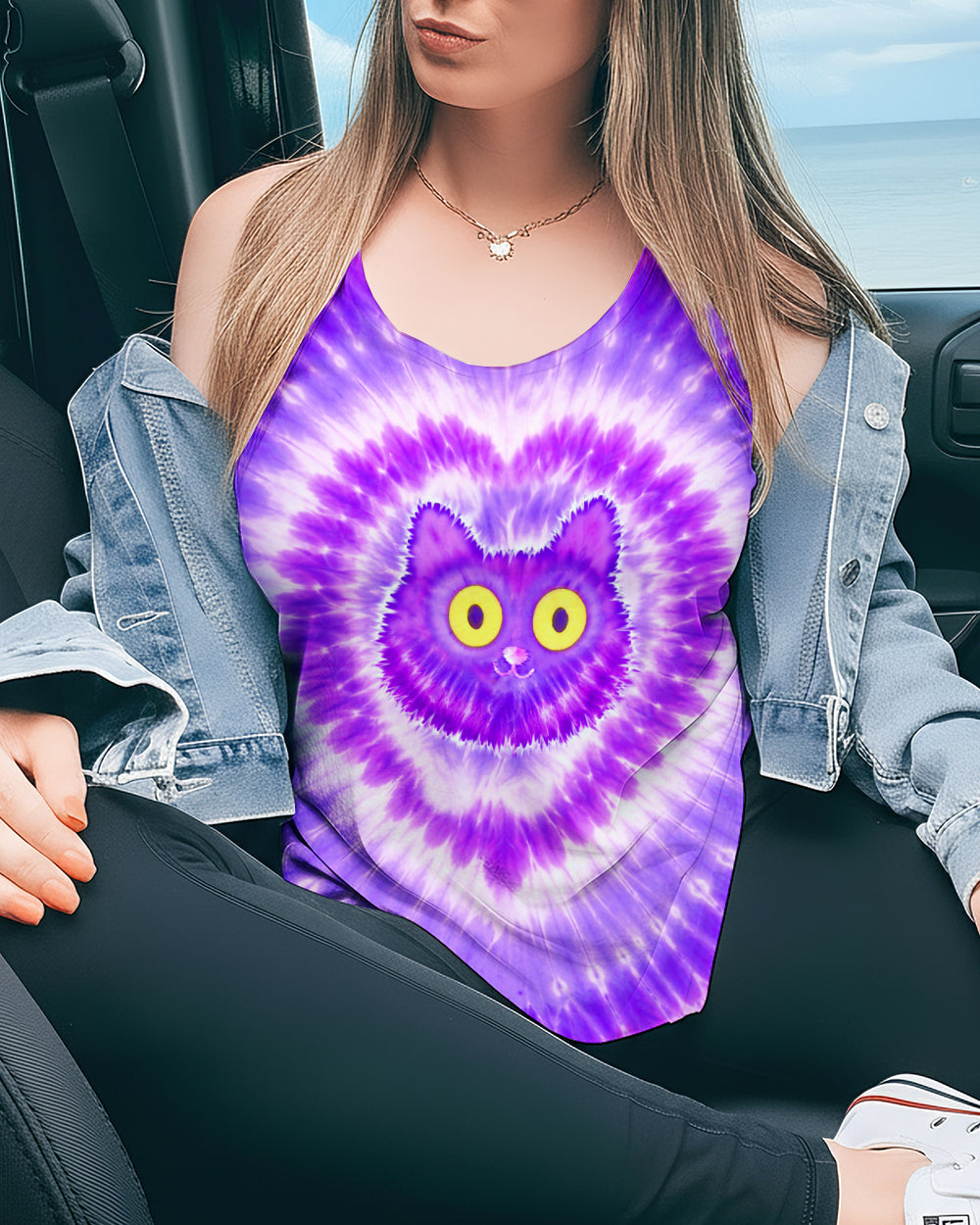 FUNNY CAT PURPLE SWIRL  ALL OVER PRINT - TLTW0801261