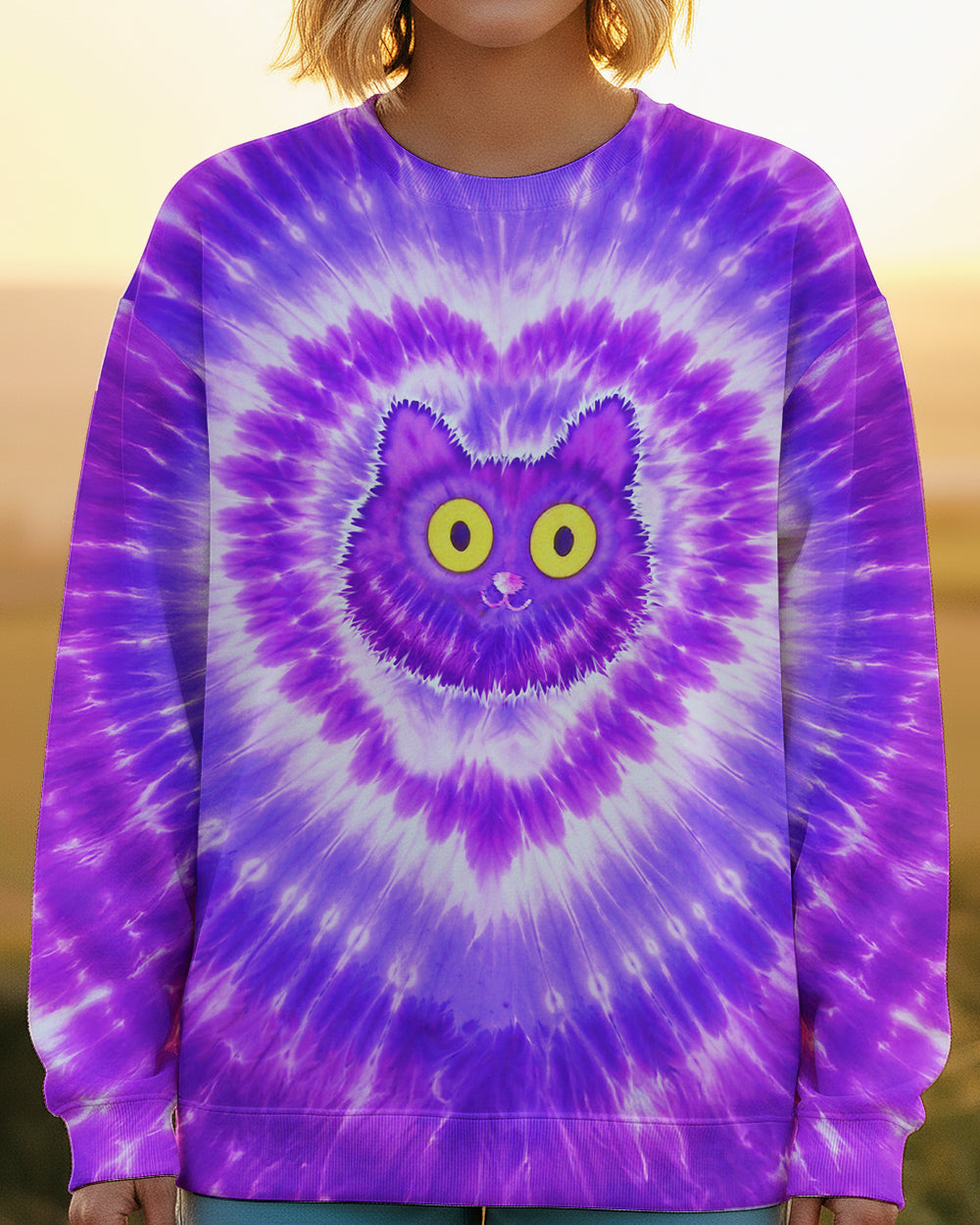 FUNNY CAT PURPLE SWIRL  ALL OVER PRINT - TLTW0801261