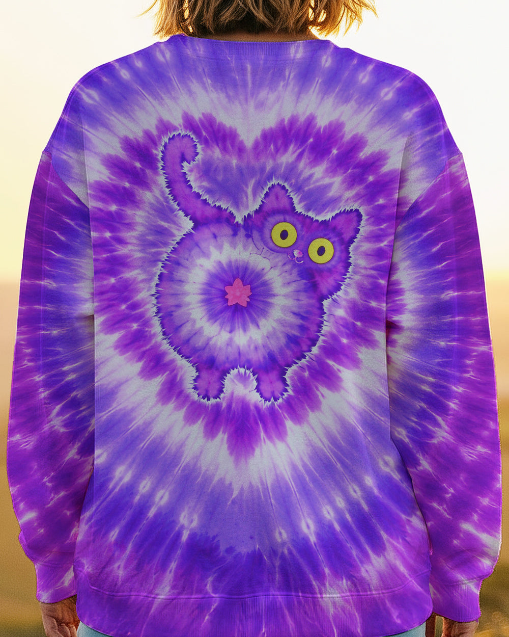 FUNNY CAT PURPLE SWIRL  ALL OVER PRINT - TLTW0801261