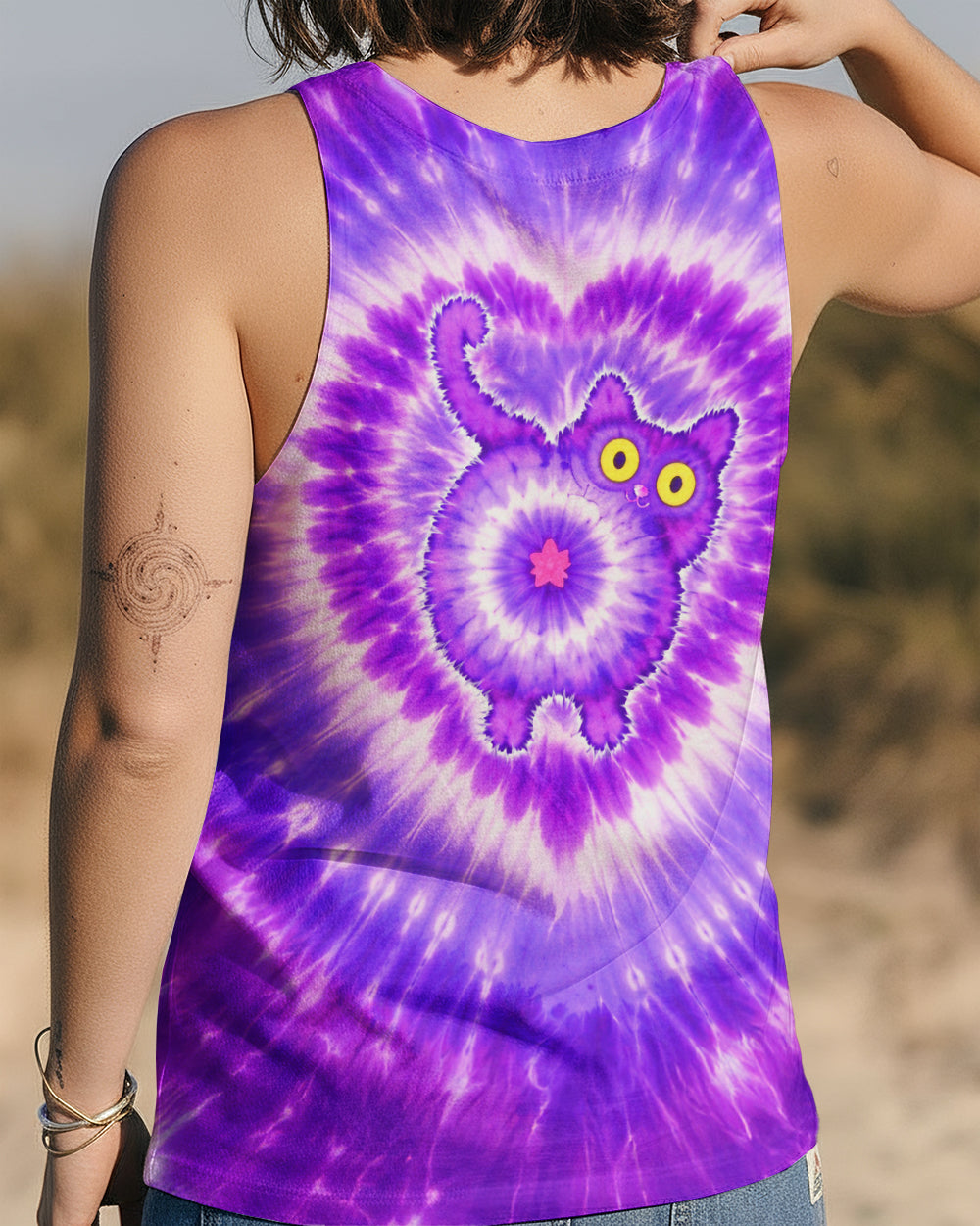 FUNNY CAT PURPLE SWIRL  ALL OVER PRINT - TLTW0801261