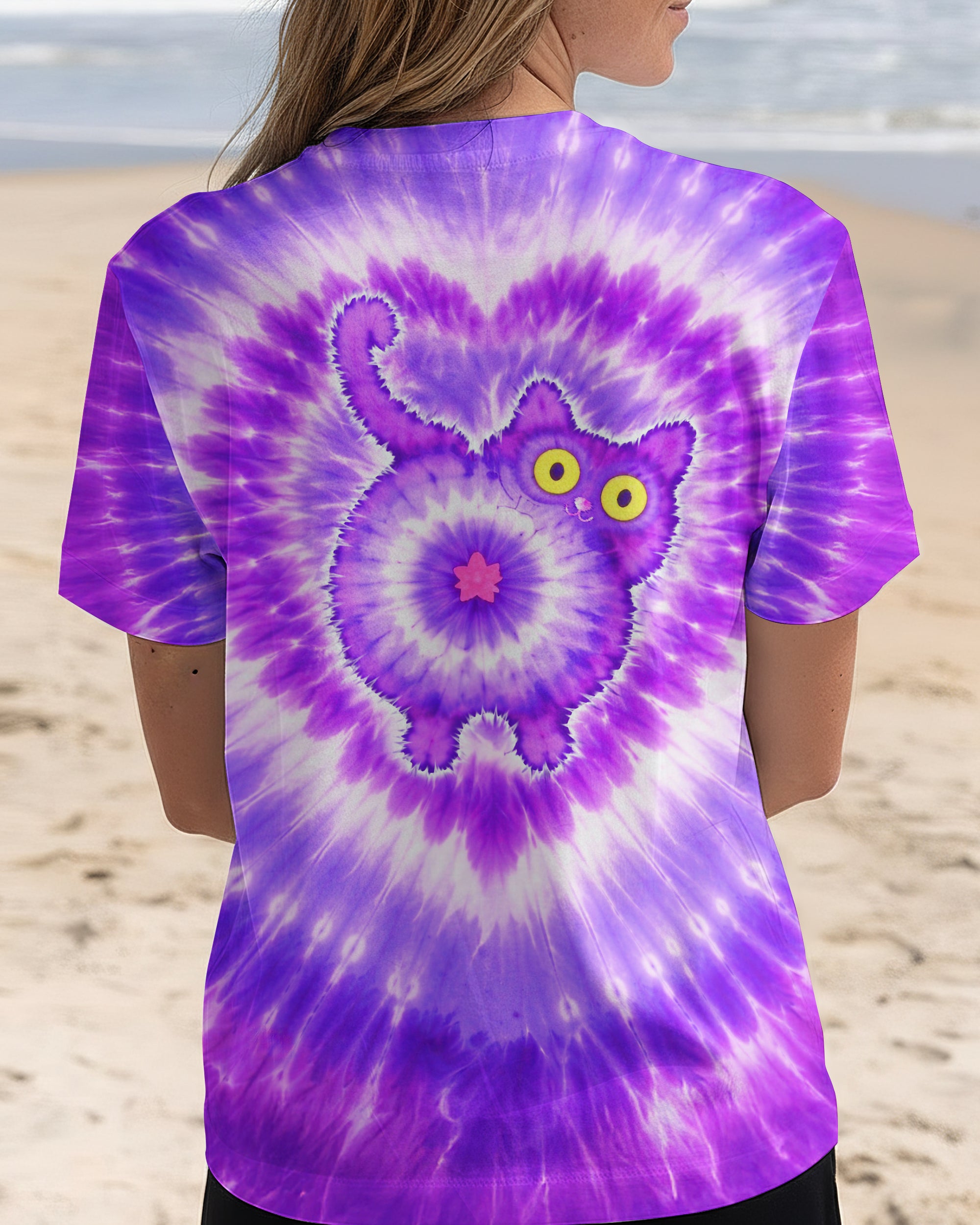 FUNNY CAT PURPLE SWIRL  ALL OVER PRINT - TLTW0801261