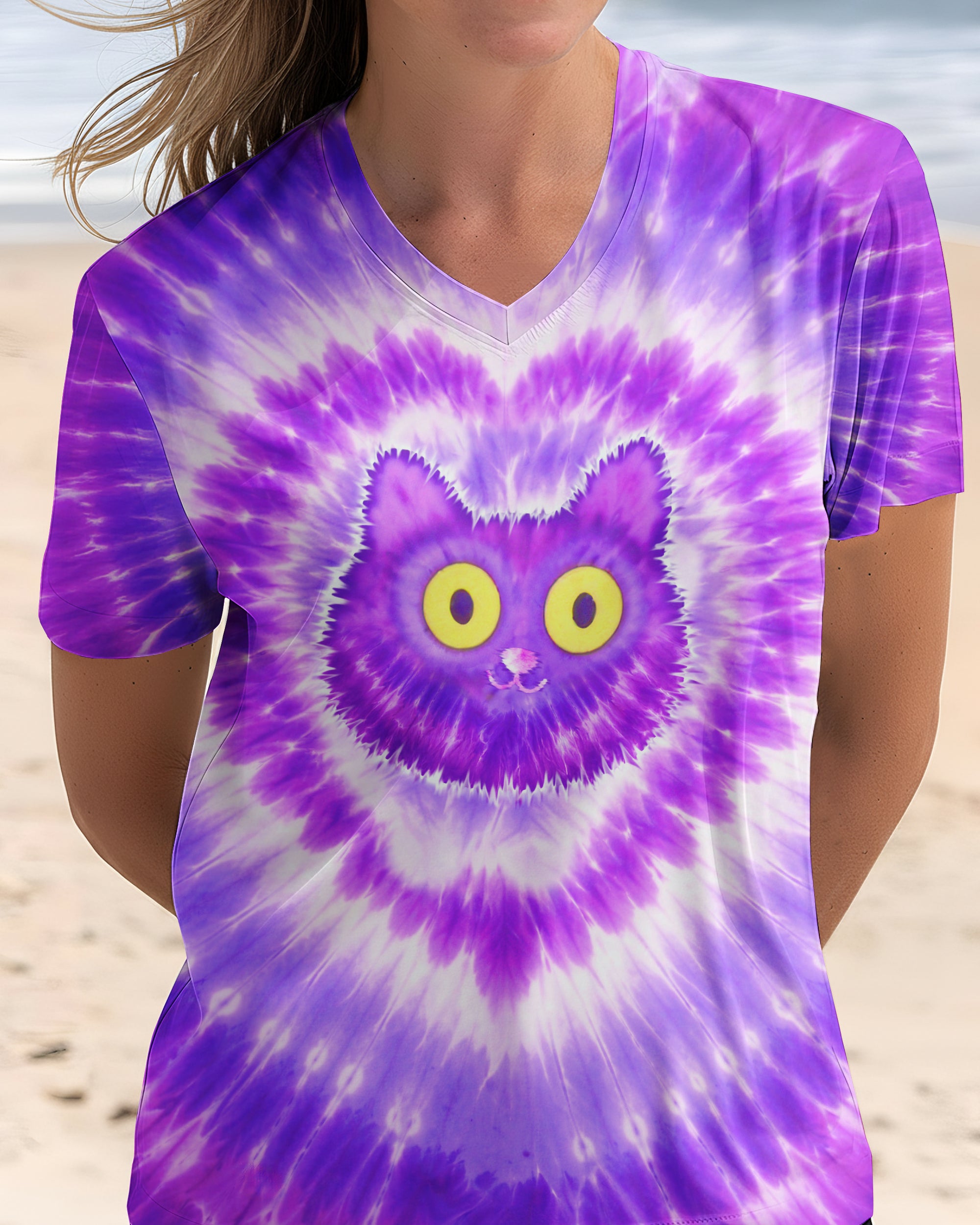 FUNNY CAT PURPLE SWIRL  ALL OVER PRINT - TLTW0801261
