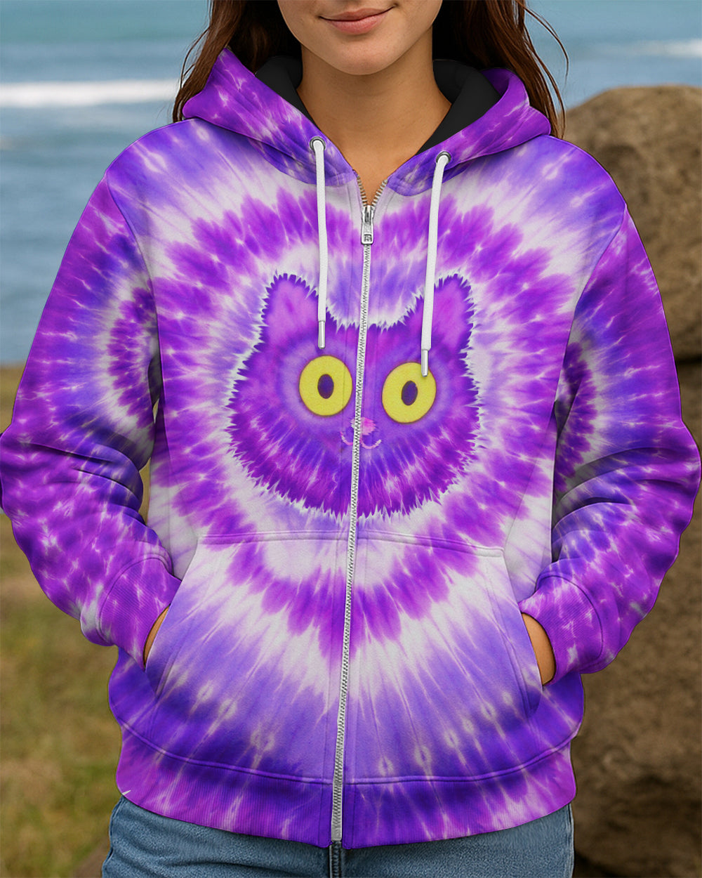 FUNNY CAT PURPLE SWIRL  ALL OVER PRINT - TLTW0801261