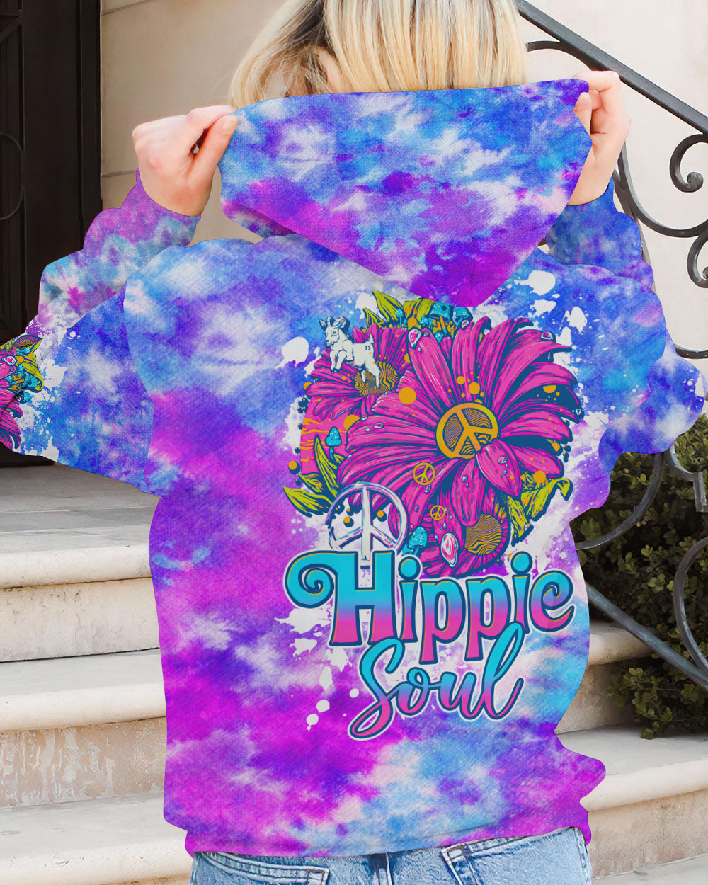 HIPPIE SOUL DAISY ART TIE DYE ALL OVER PRINT - TLTW0807232