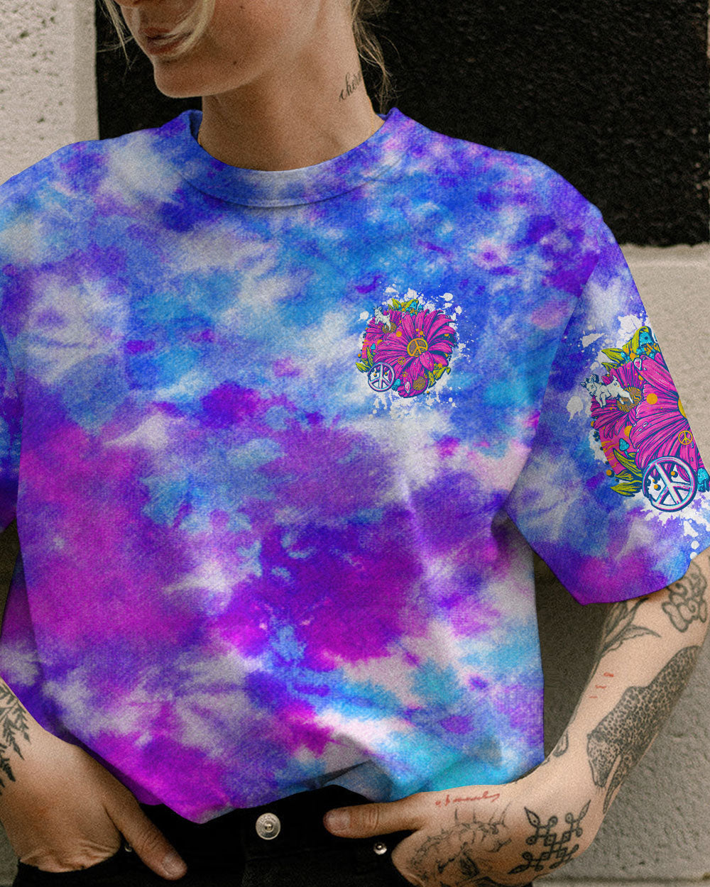 HIPPIE SOUL DAISY ART TIE DYE ALL OVER PRINT - TLTW0807232