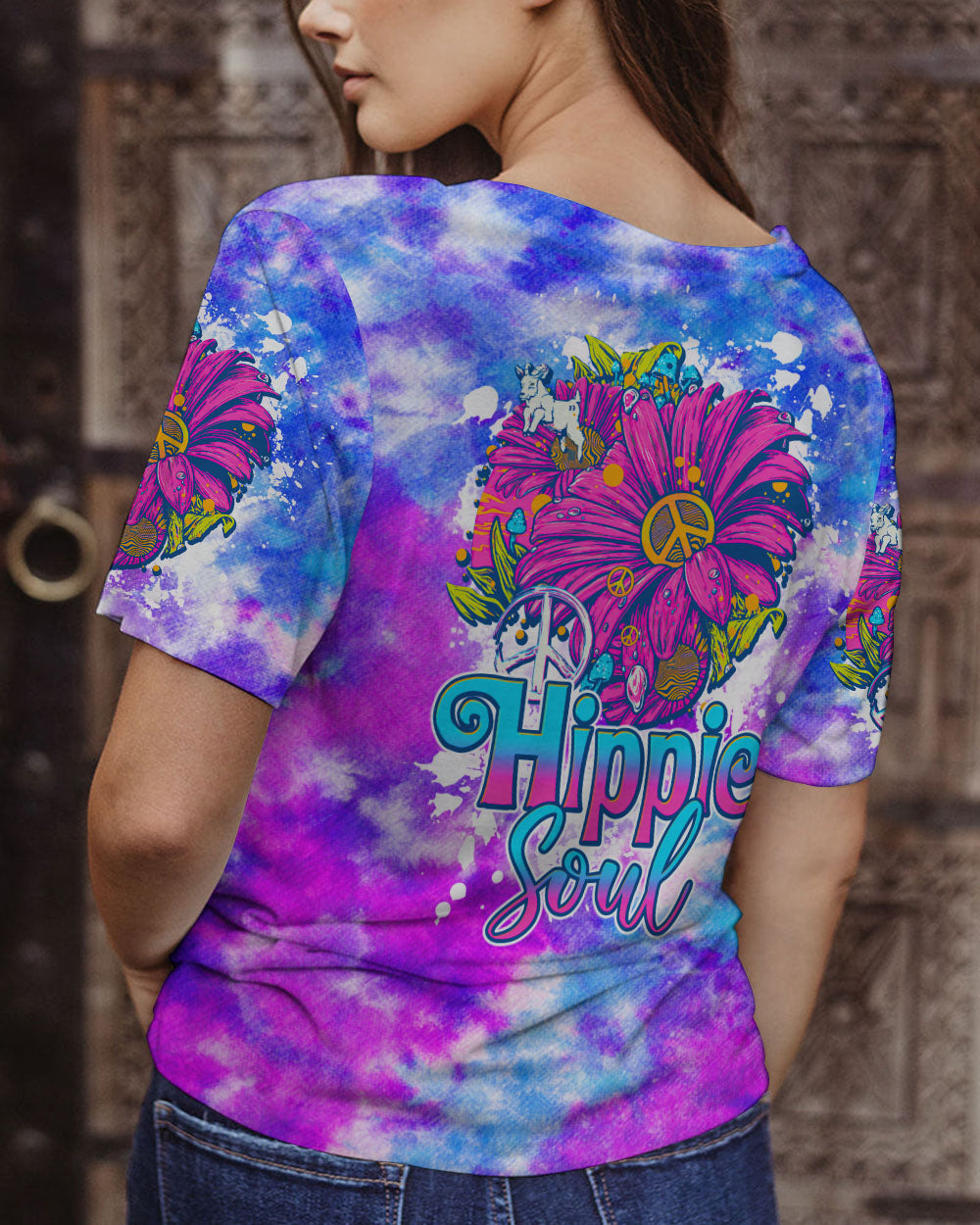 HIPPIE SOUL DAISY ART TIE DYE ALL OVER PRINT - TLTW0807232