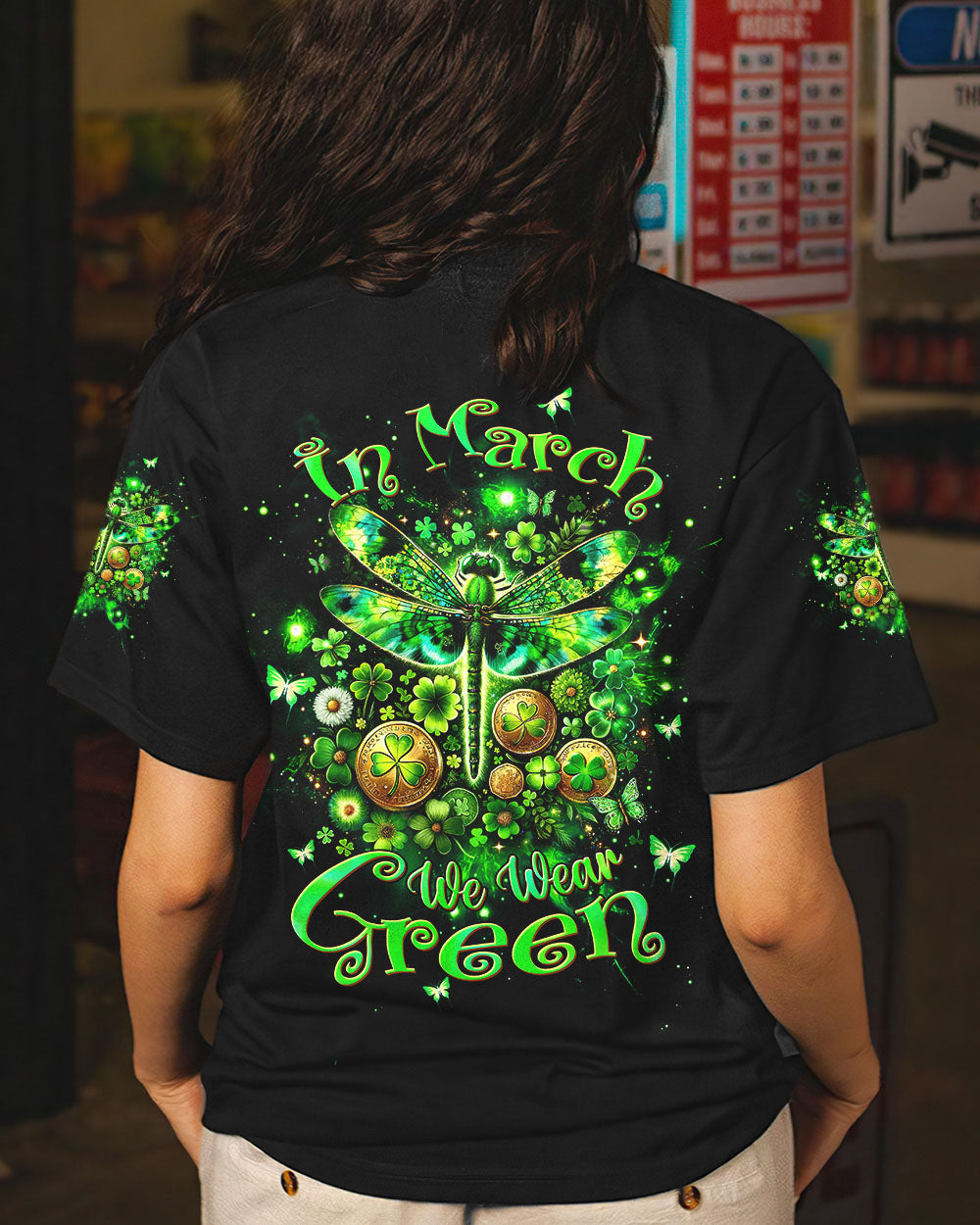 IN MARCH WE WEAR GREEN DRAGONFLY PATRICK'S DAY ALL OVER PRINT - TLTW0901243