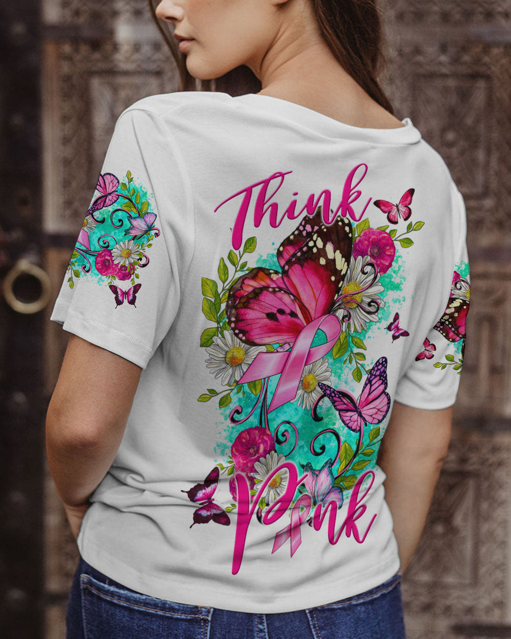 THINK PINK BUTTERFLY ALL OVER PRINT - TLTW0908231
