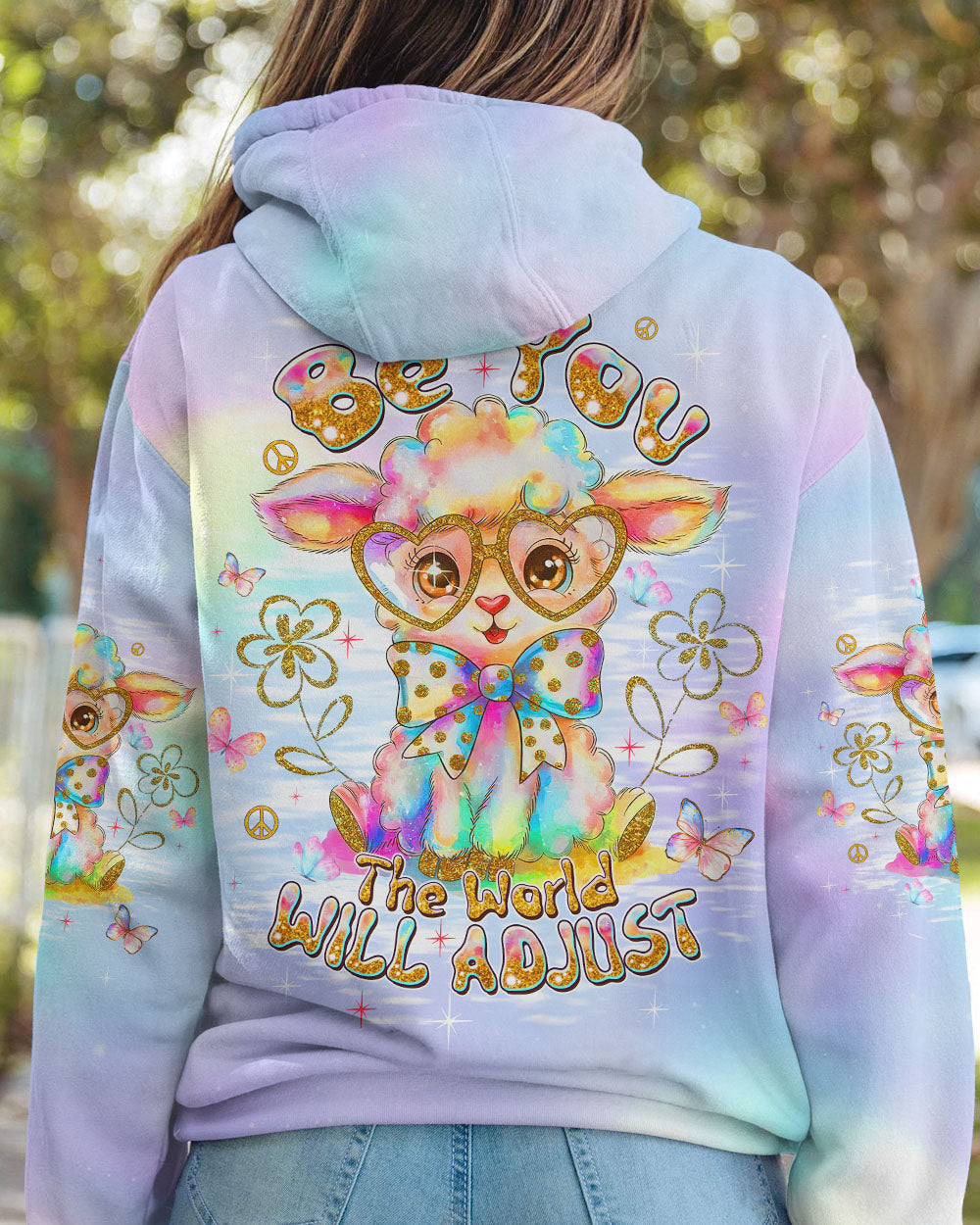 BE YOU THE WORLD WILL ADJUST SHEEP ALL OVER PRINT - TLTW0908253