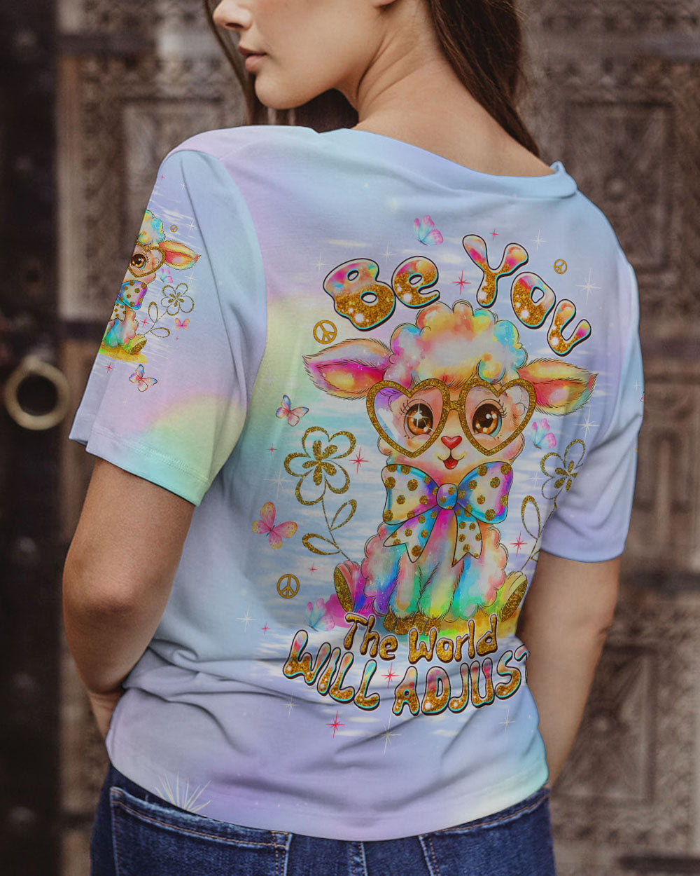 BE YOU THE WORLD WILL ADJUST SHEEP ALL OVER PRINT - TLTW0908253