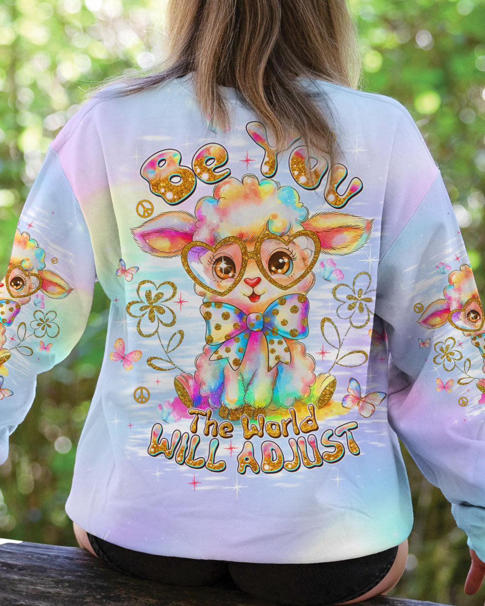 BE YOU THE WORLD WILL ADJUST SHEEP ALL OVER PRINT - TLTW0908253