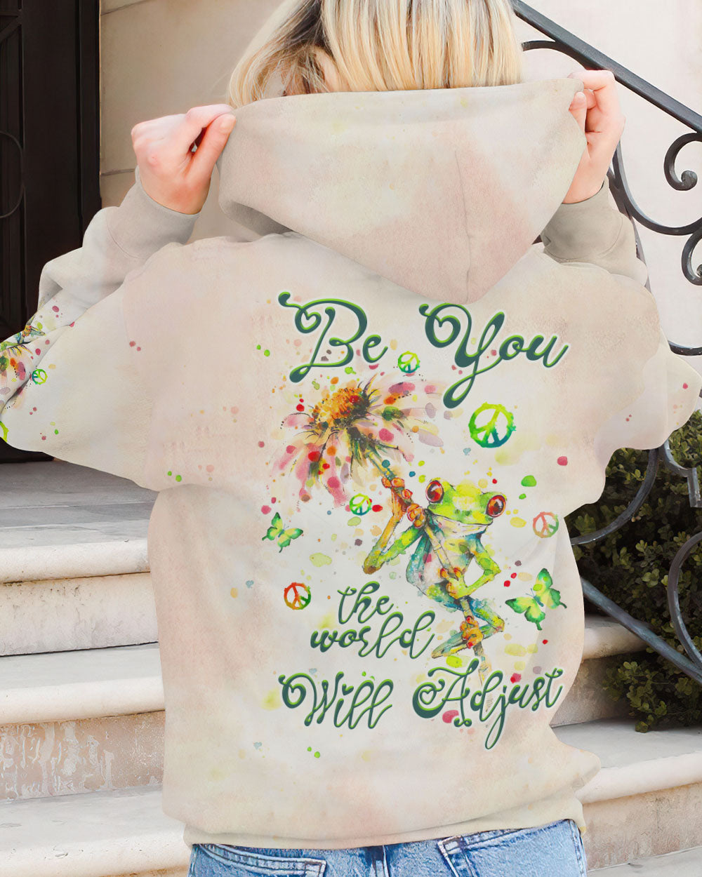 BE YOU THE WORLD WILL ADJUST FROG ALL OVER PRINT - TLTW0909231