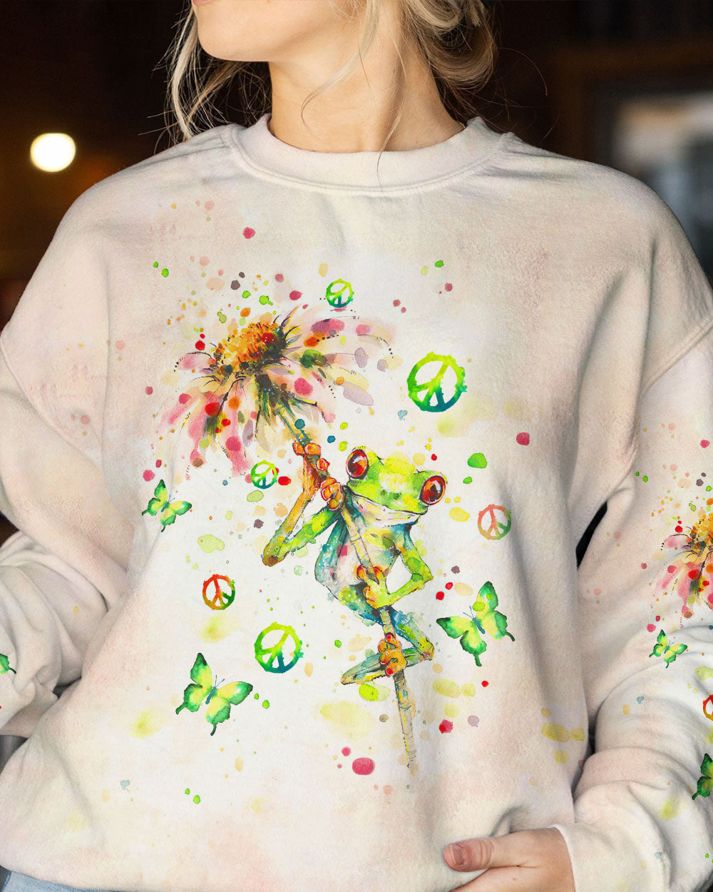 BE YOU THE WORLD WILL ADJUST FROG ALL OVER PRINT - TLTW0909231