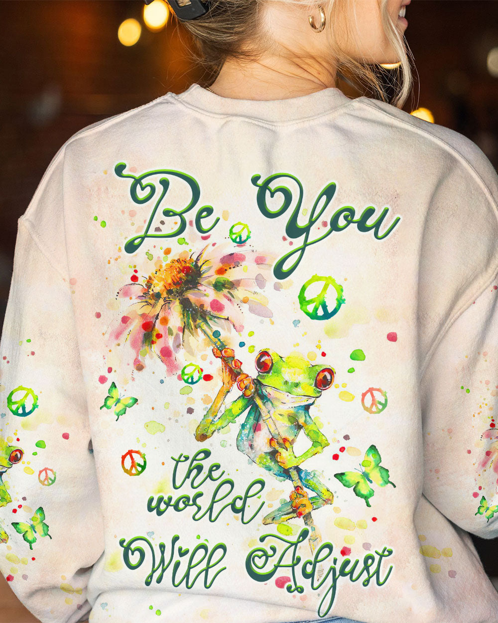 BE YOU THE WORLD WILL ADJUST FROG ALL OVER PRINT - TLTW0909231
