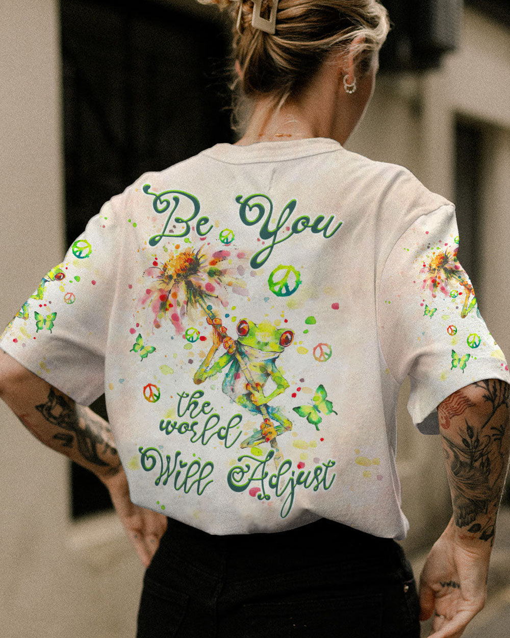 BE YOU THE WORLD WILL ADJUST FROG ALL OVER PRINT - TLTW0909231