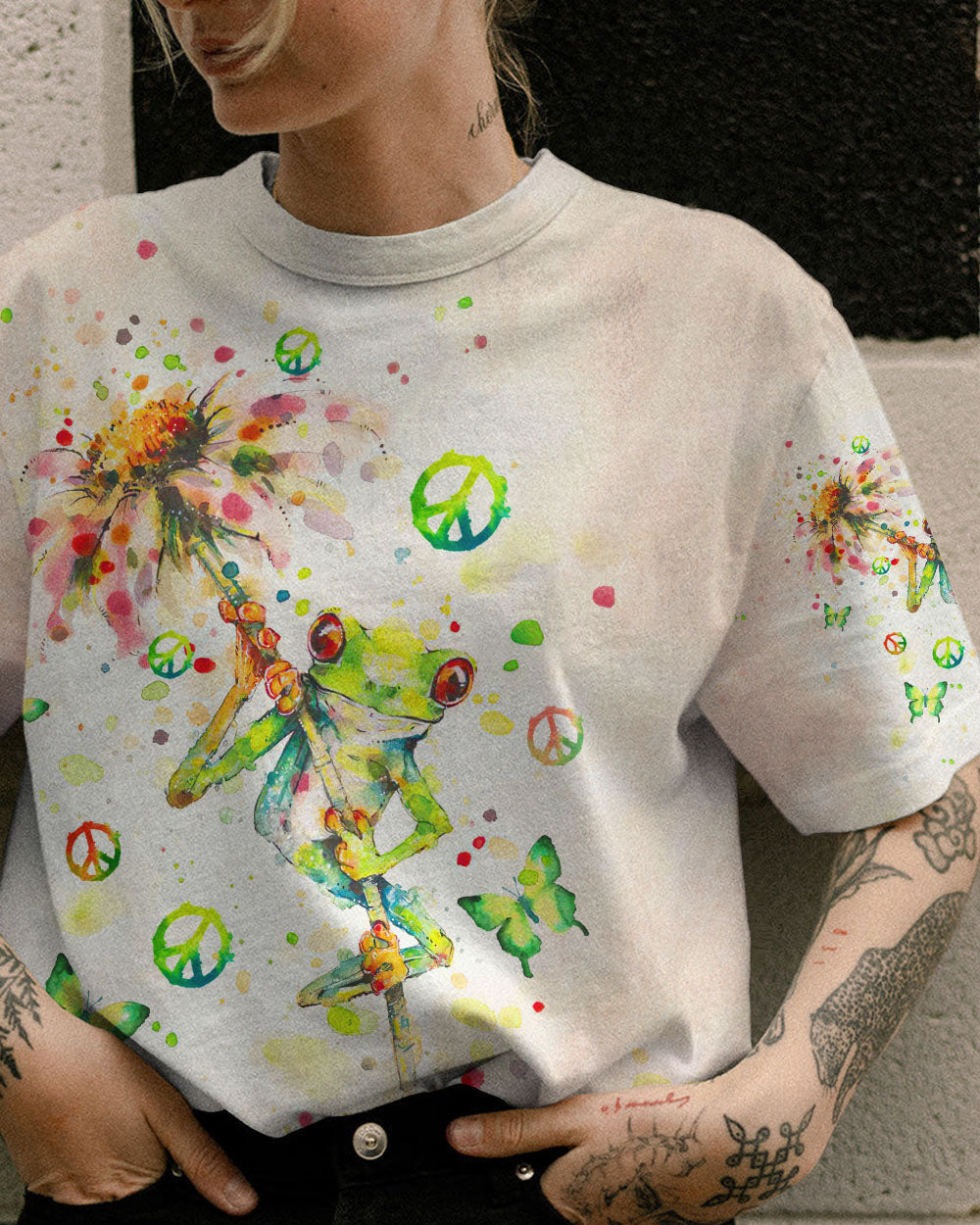 BE YOU THE WORLD WILL ADJUST FROG ALL OVER PRINT - TLTW0909231